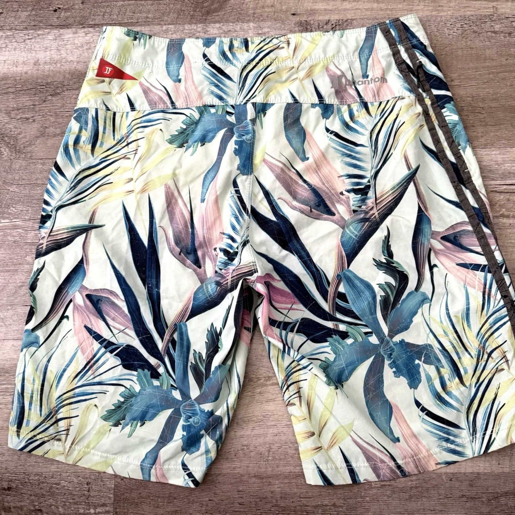 Hurley Hurley Phantom Board Shorts Mens 31 Blue Green Floral Drawstring Zip Pocket Faux-Fly Quick Dry Beach Surf Size US 31 - 3 Thumbnail