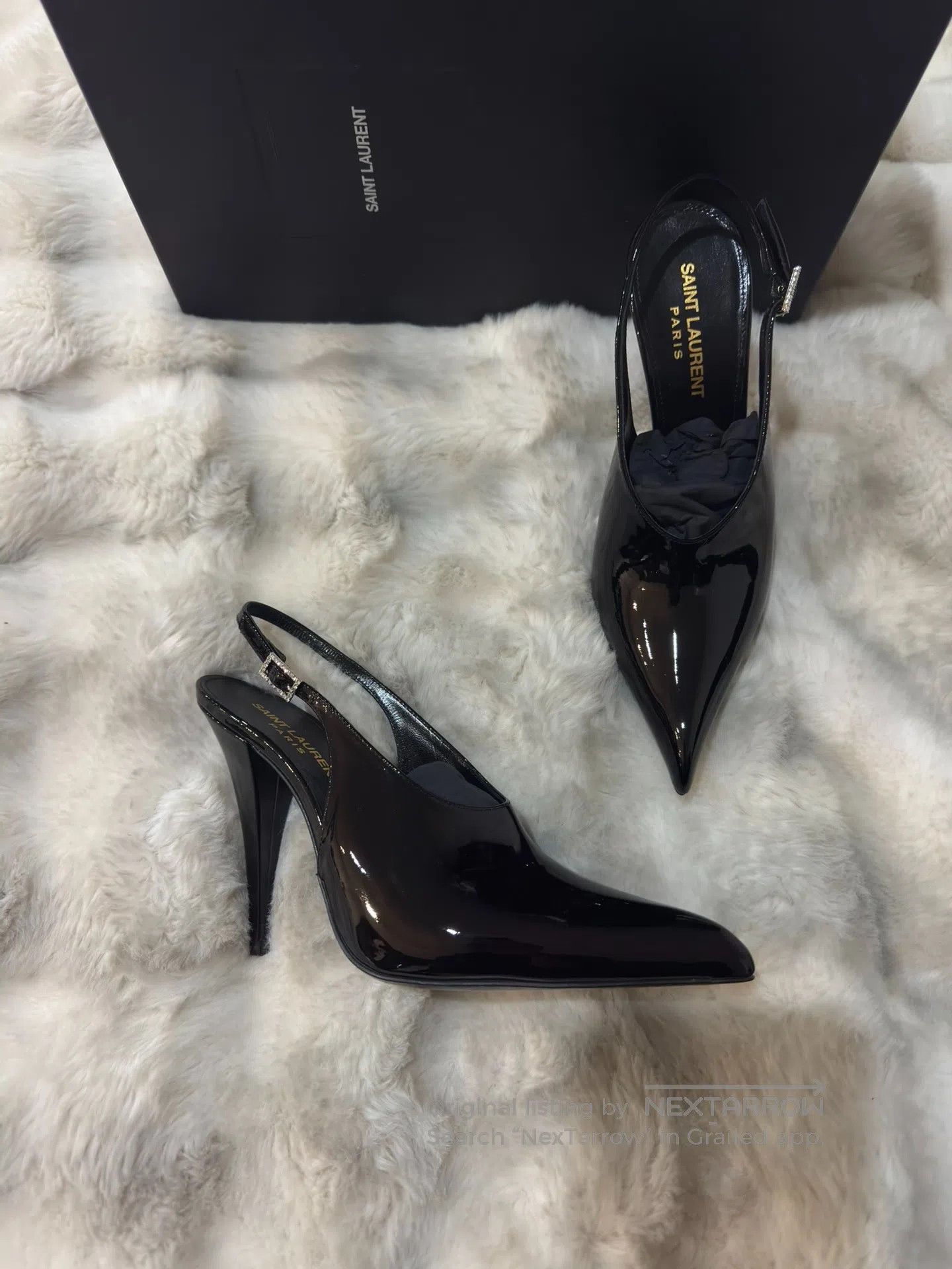 Saint Laurent Paris Saint Laurent Paris Crystal Lacquer Pointed Toe High Heels Size US 5.5 / IT 35.5 - 2 Thumbnail
