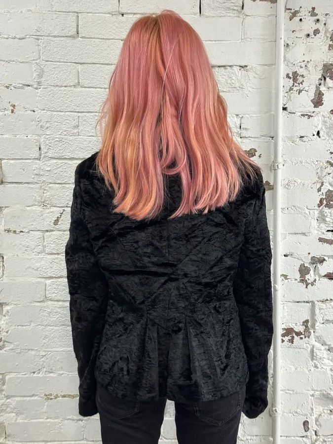 Just Cavalli 2000s Cavalli Wavy Black Faux Fur Jacket Size M / US 6-8 / IT 42-44 - 3 Thumbnail