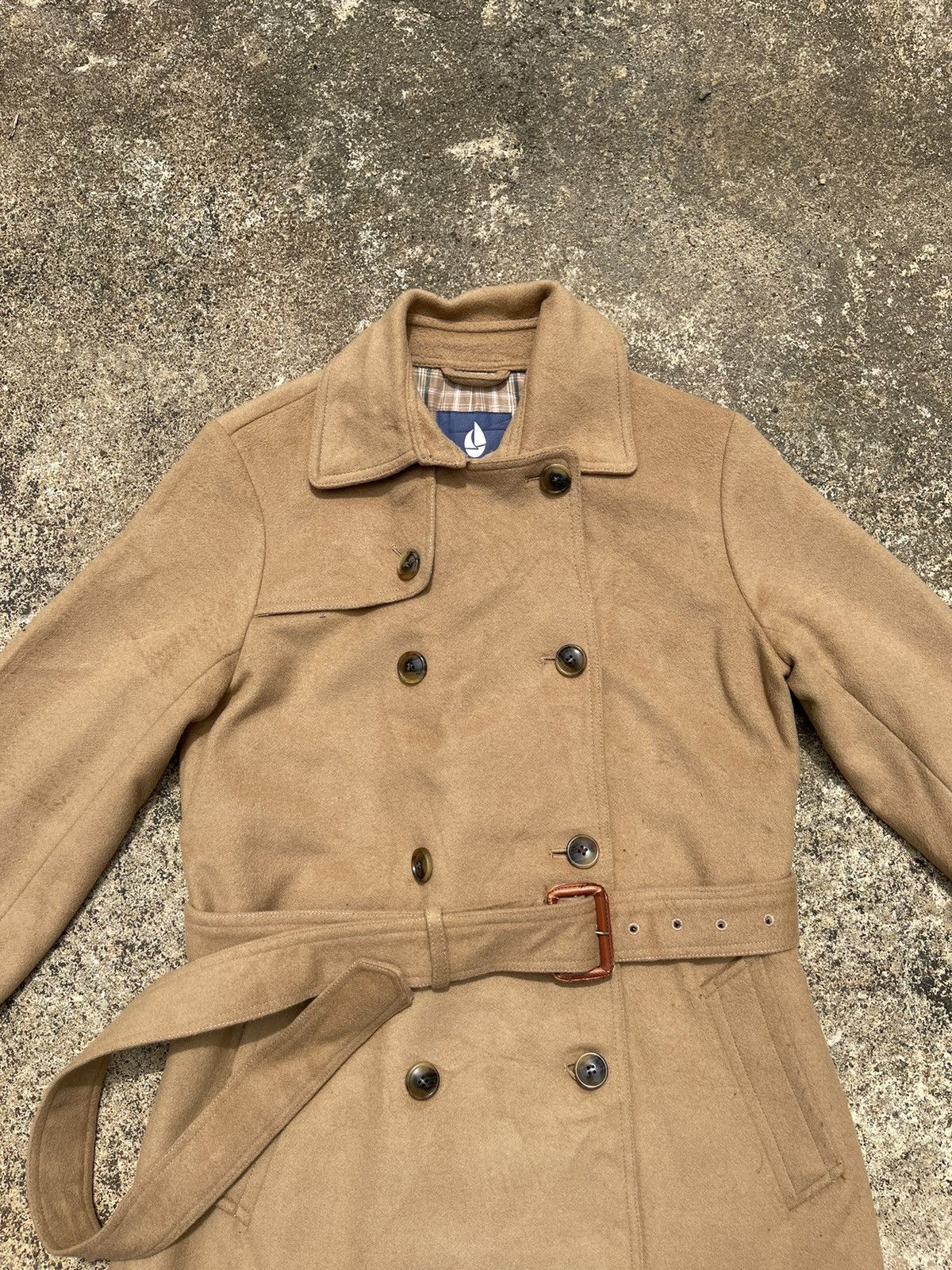 Designer Michel Beaudouin Camel Wool Trench Coat (Unisex) M Size M / US 6-8 / IT 42-44 - 2 Thumbnail