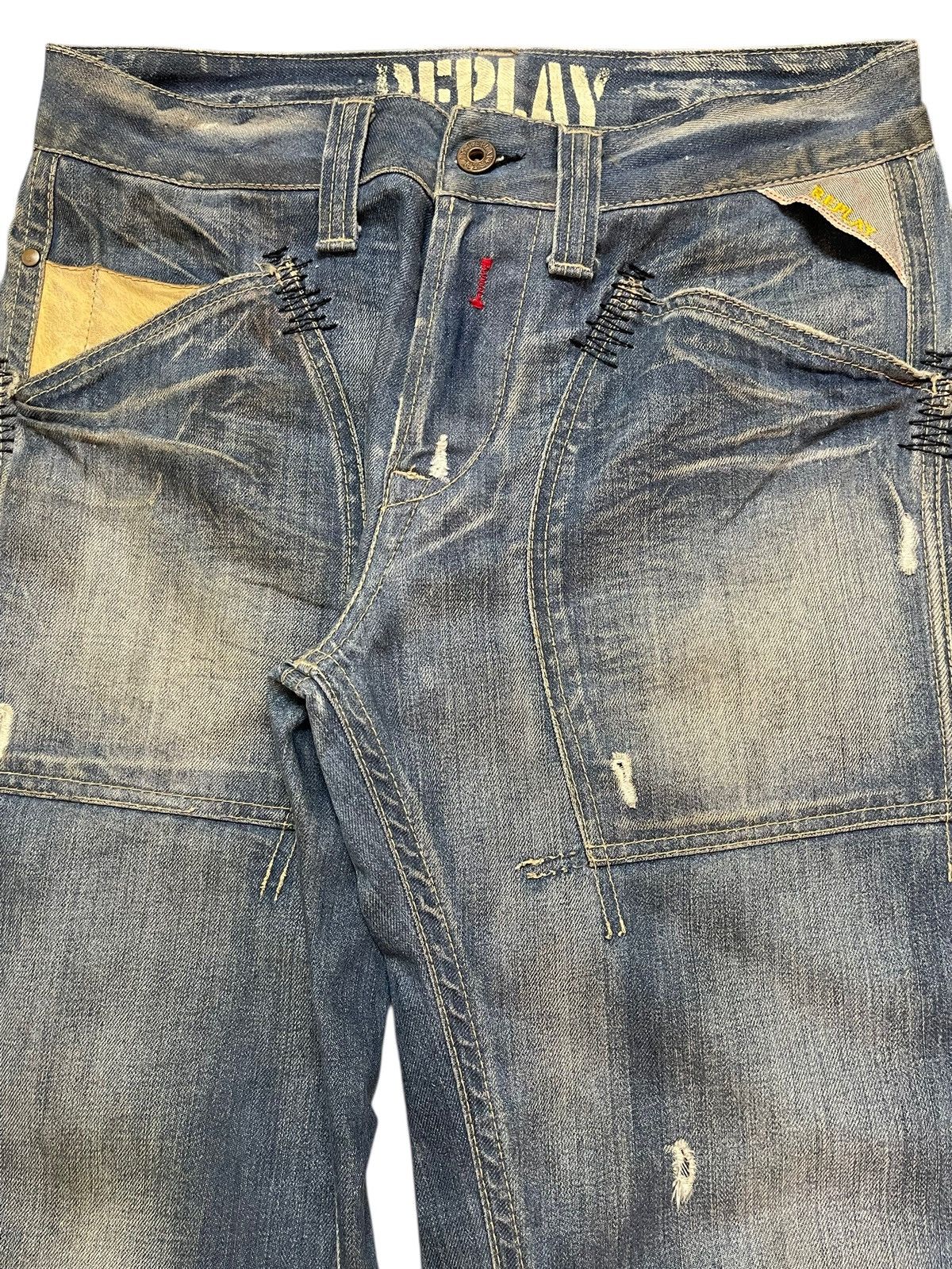 Replay Vintage Replay Blue Mud Wash Blue Faded Style Loose Jeans Size US 30 / EU 46 - 4 Thumbnail