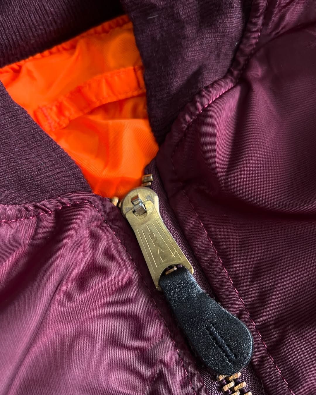 Alpha Industries Rare 90's Alpha Industry MA-1 Maroon Reversible Jacket Size US M / EU 48-50 / 2 - 4 Thumbnail