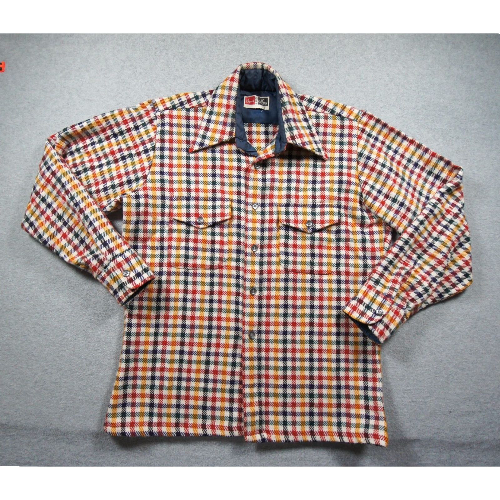 Vintage Vintage Supre Macy Shirt Mens Medium Flannel Button-Down Houndstooth Collared Shirt Size US M / EU 48-50 / 2 - 2 Thumbnail