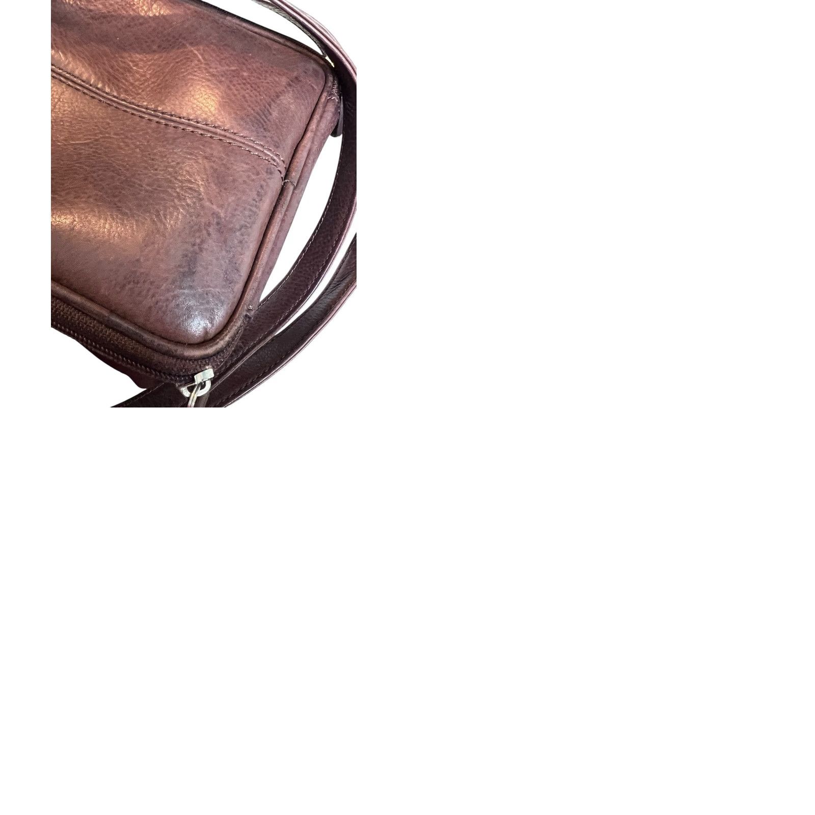 Fossil VINTAGE Fossil Crossbody Organizer Handbag Brown Leather Shoulder Purse Size ONE SIZE - 9 Thumbnail