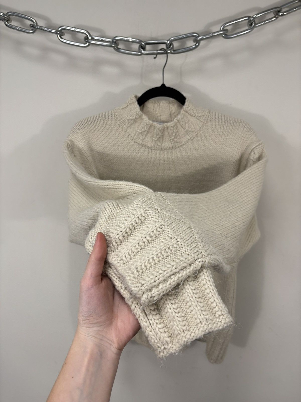 Uniqlo Uniqlo x JW Anderson Women’s Mock Neck Cream Knit Sweater Size XS / US 0-2 / IT 36-38 - 4 Thumbnail
