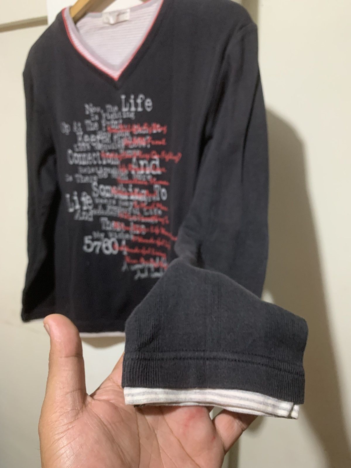 If Six Was Nine Japanese Excuse Poem DoubleLayer LongSleeve Rock Punk Style Size US M / EU 48-50 / 2 - 3 Thumbnail