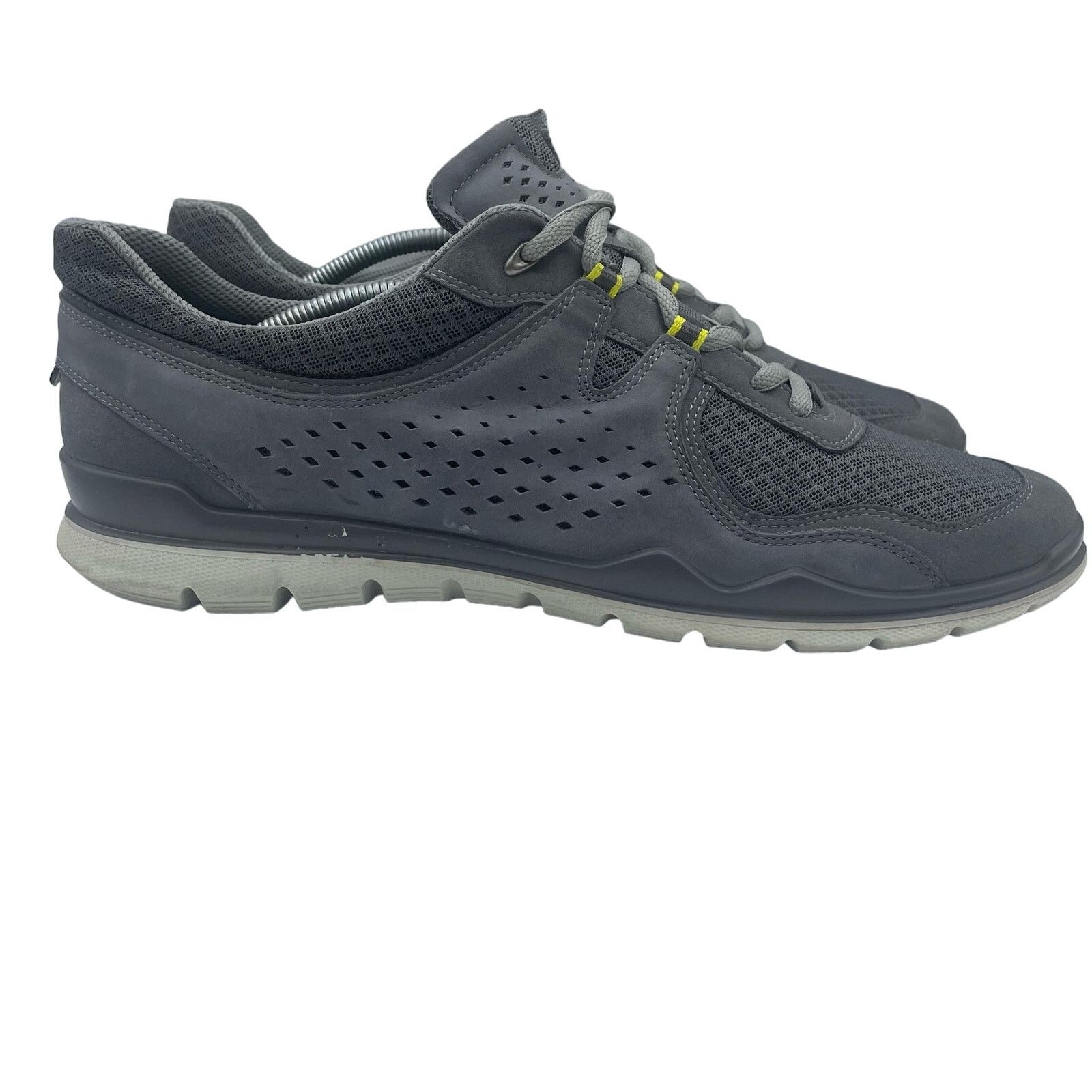 Ecco ECCO Lynx Tie Titanium Gray Leather Mesh Walking Shoes 46 Grailed