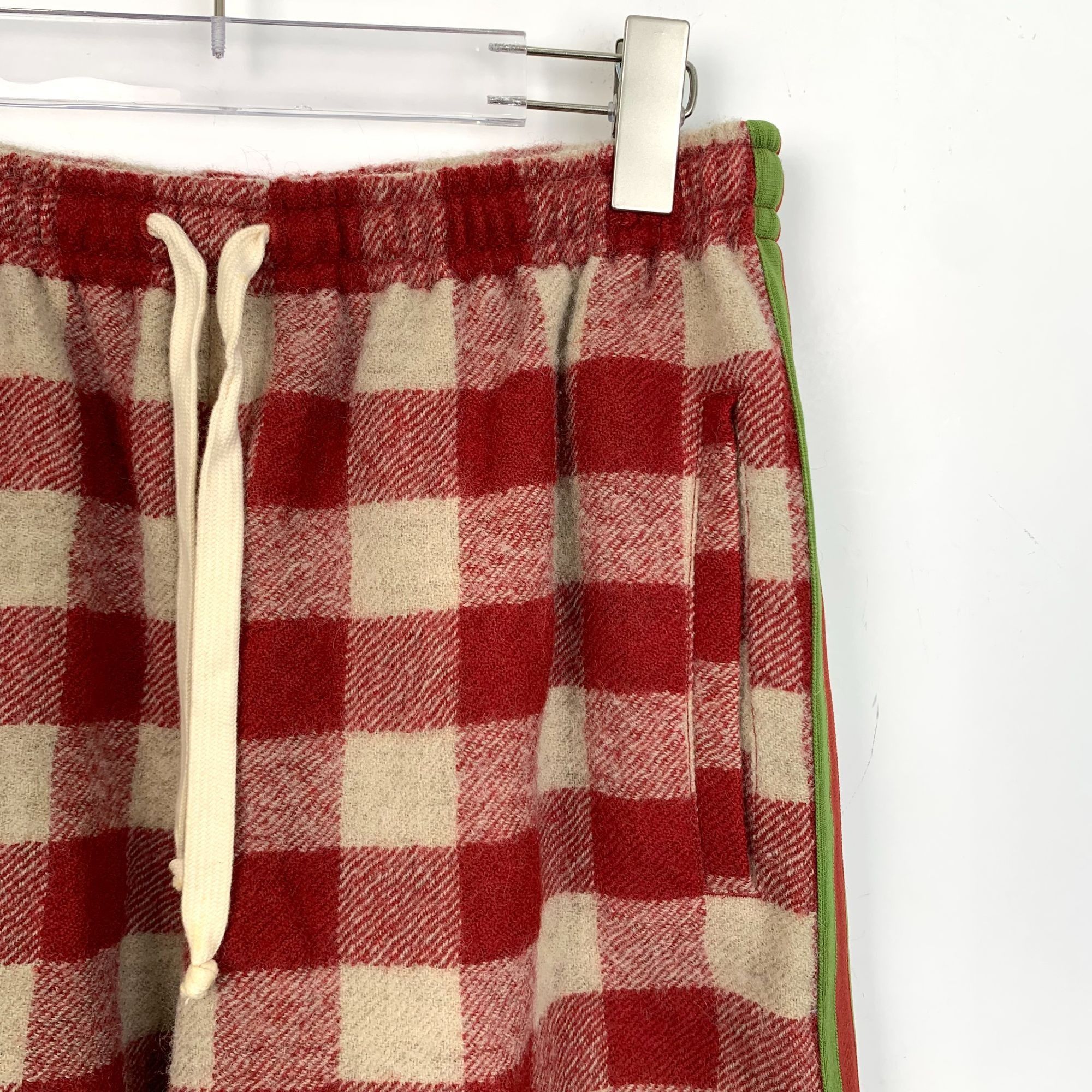Gucci Gucci XS Red & Beige Checked Wool Drawstring Shorts With Gre Size 27" / US 4 / IT 40 - 6 Thumbnail