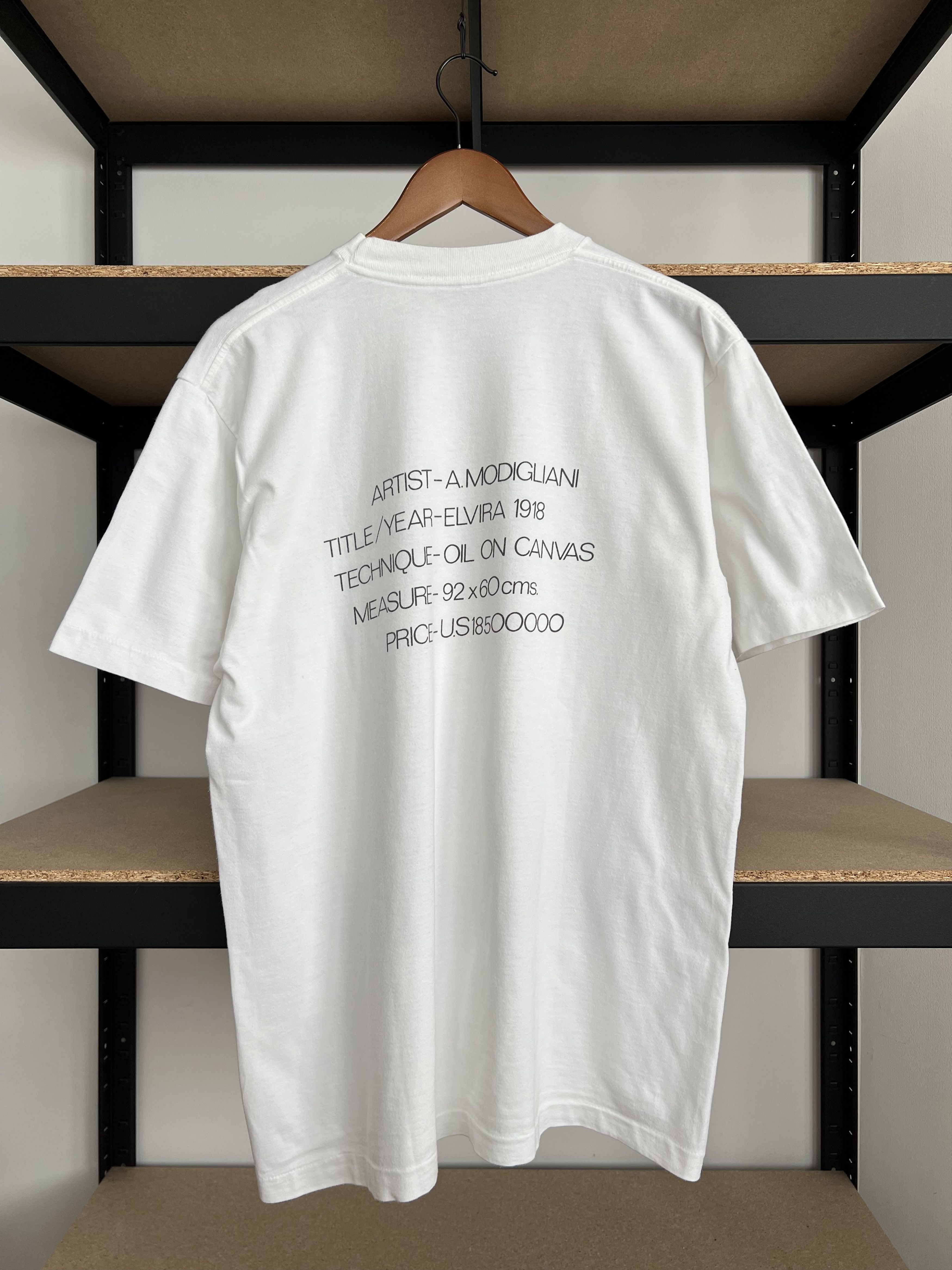 Arts & Science Vintage 90s Amedeo Modigliani Elvira 1918 Art T-shirt Size US L / EU 52-54 / 3 - 2 Thumbnail