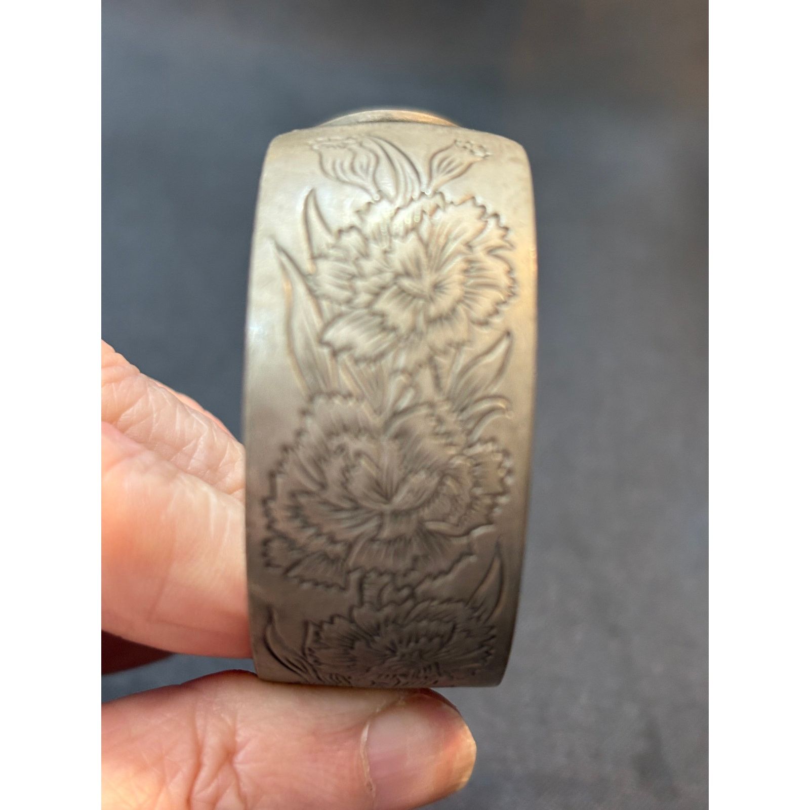 Other VTG Kirk Pewter Floral Etched Cuff Bracelet Sz 7.25” Size ONE SIZE - 5 Thumbnail