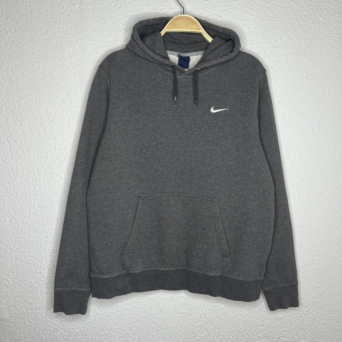 Nike × Vintage Vintage Nike Hoodie Grey Logo Swoosh Boxy 90s Y2K Size US M / EU 48-50 / 2 - 1 Thumbnail