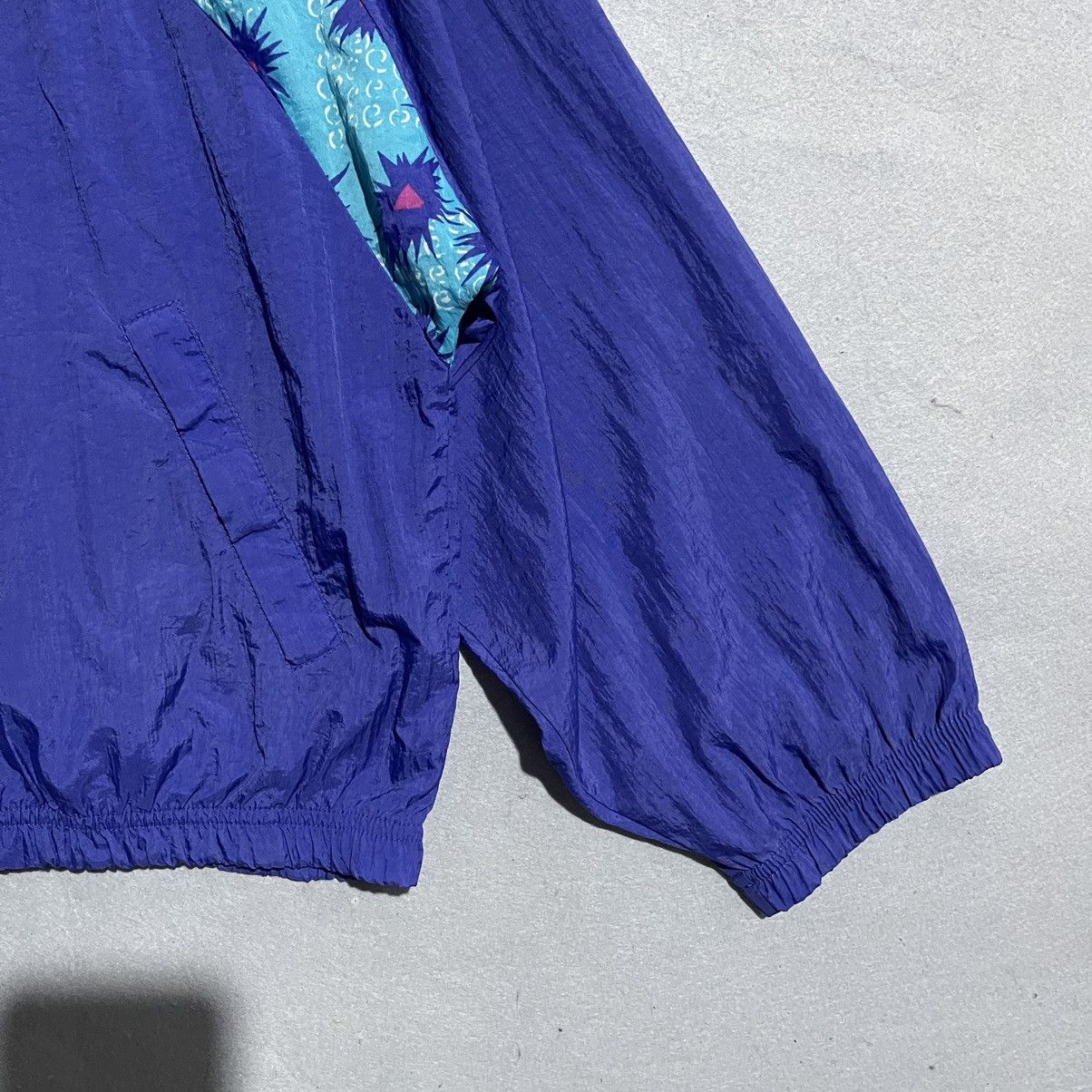 Reebok Vintage 1980s–1990s Reebok Windbreaker Jacket Purple Teal Size US L / EU 52-54 / 3 - 4 Thumbnail