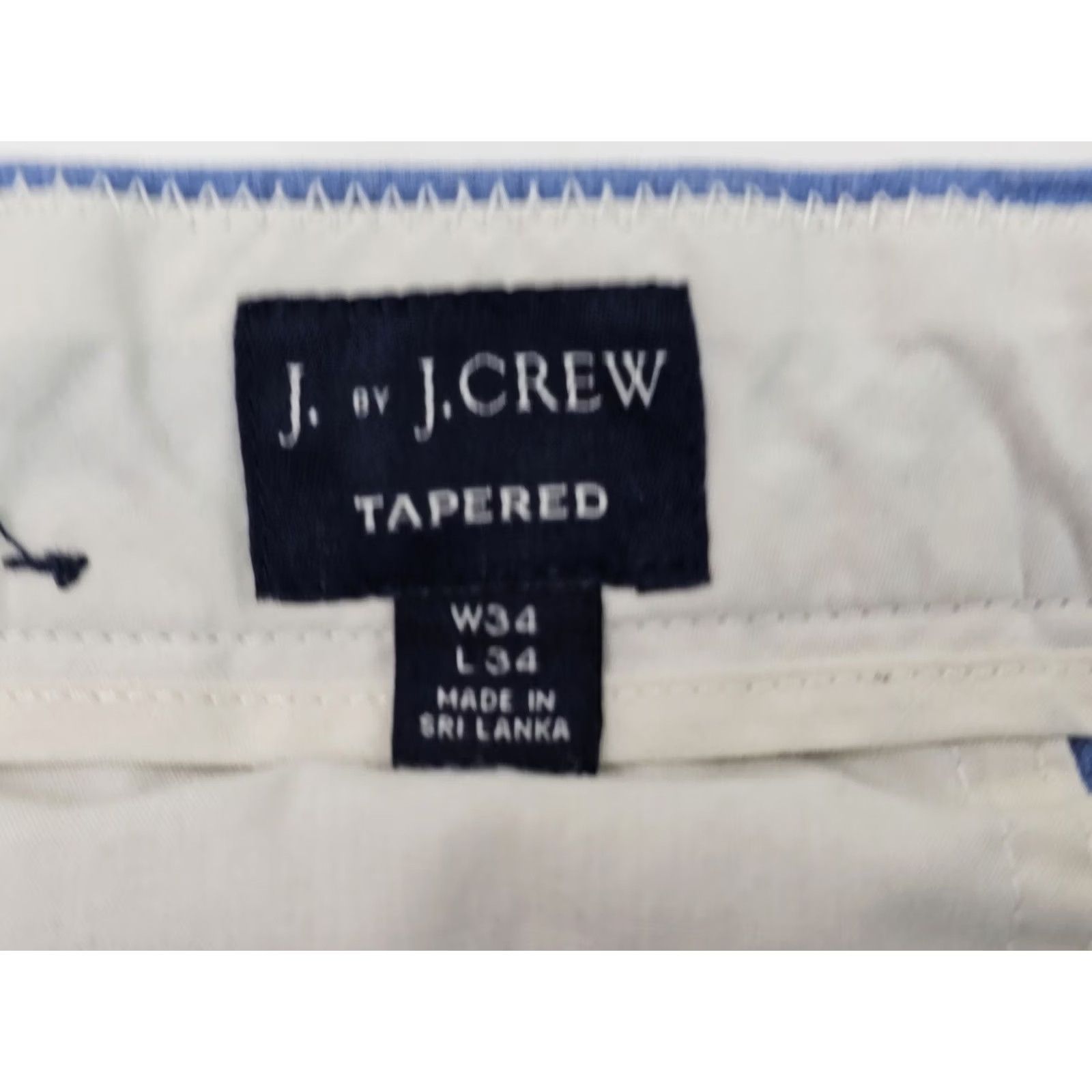 J.Crew J.CREW Lightweight Tapered Leg Cotton Chino Pants – Men 34x34 Blue Slim Fit Tapered Slant Pocket Front Flat Front Button Zip Size US 34 / EU 50 - 7 Thumbnail