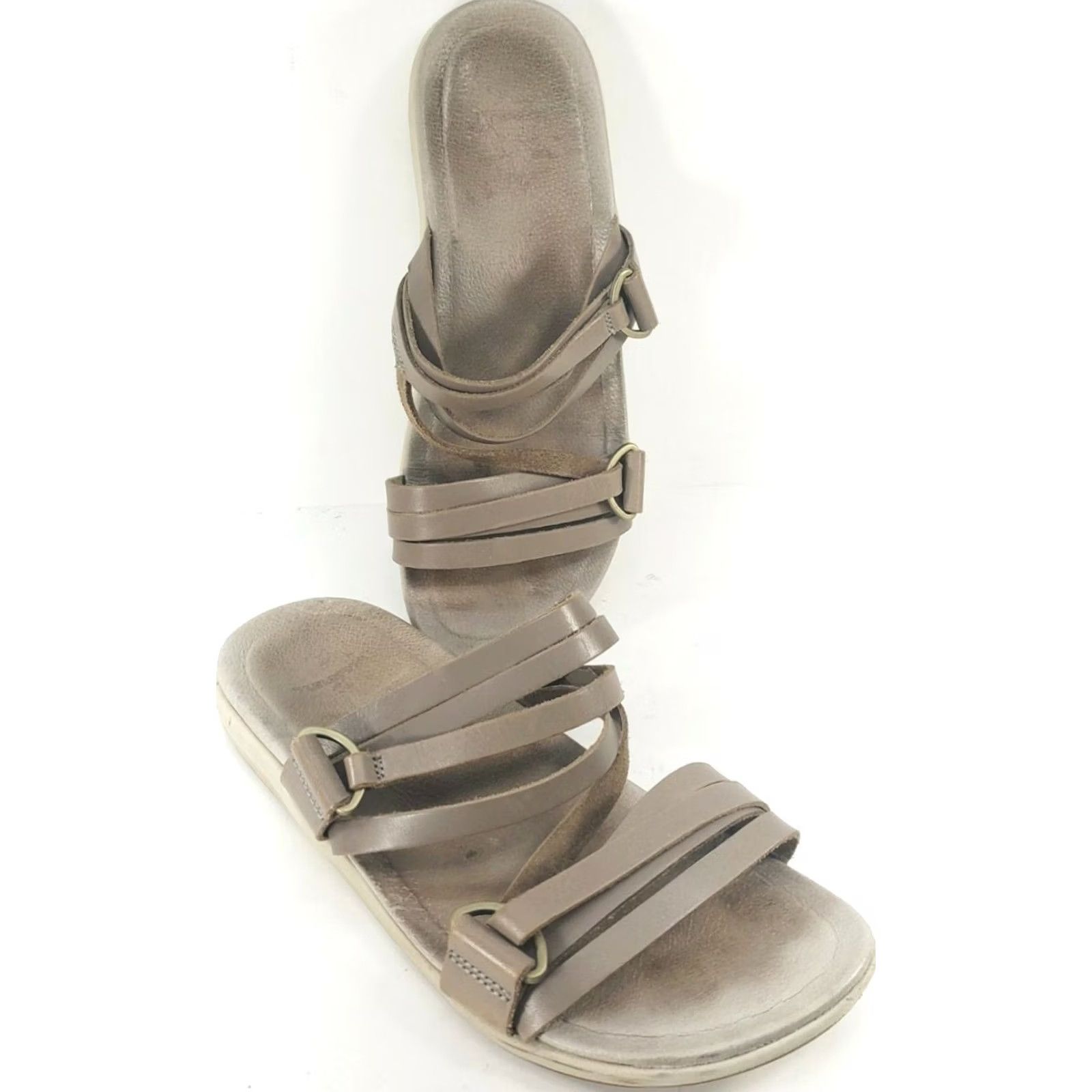 Merrell Merrell Women's Taupe Leather Slide Sandal 8M Kalari Brindle J84434 Size US 8 / IT 38 - 6 Thumbnail