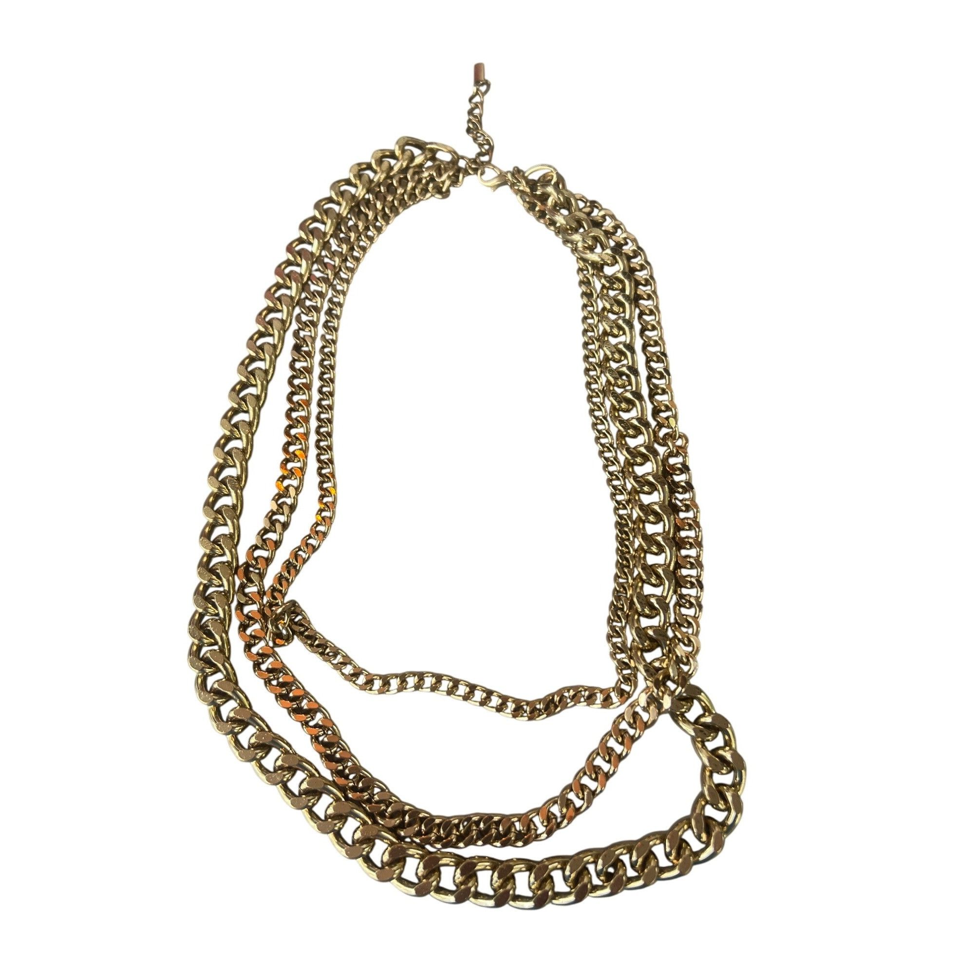 Other BaubleBar Gold Tone Multi Strand Chain Link Necklace Flat 3 Size ONE SIZE - 3 Thumbnail