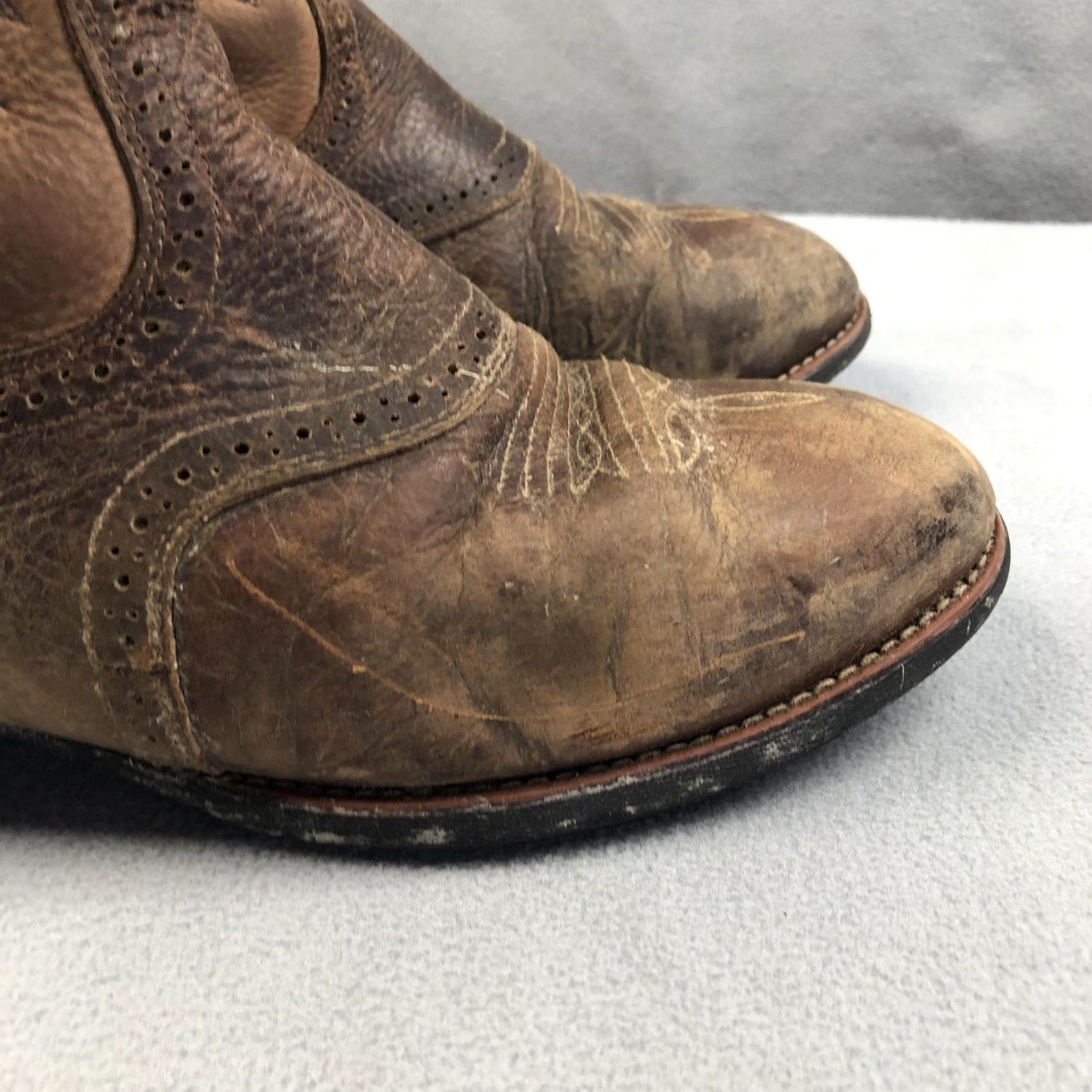 Ariat Ariat Boots Mens 9.5 EE Brown Leather Heritage Stockman Western Cowboy Shoes/Boots Mens EE Brown Leather Heritage Stockman Western Cowboy Size US 9 / EU 42 - 2 Thumbnail