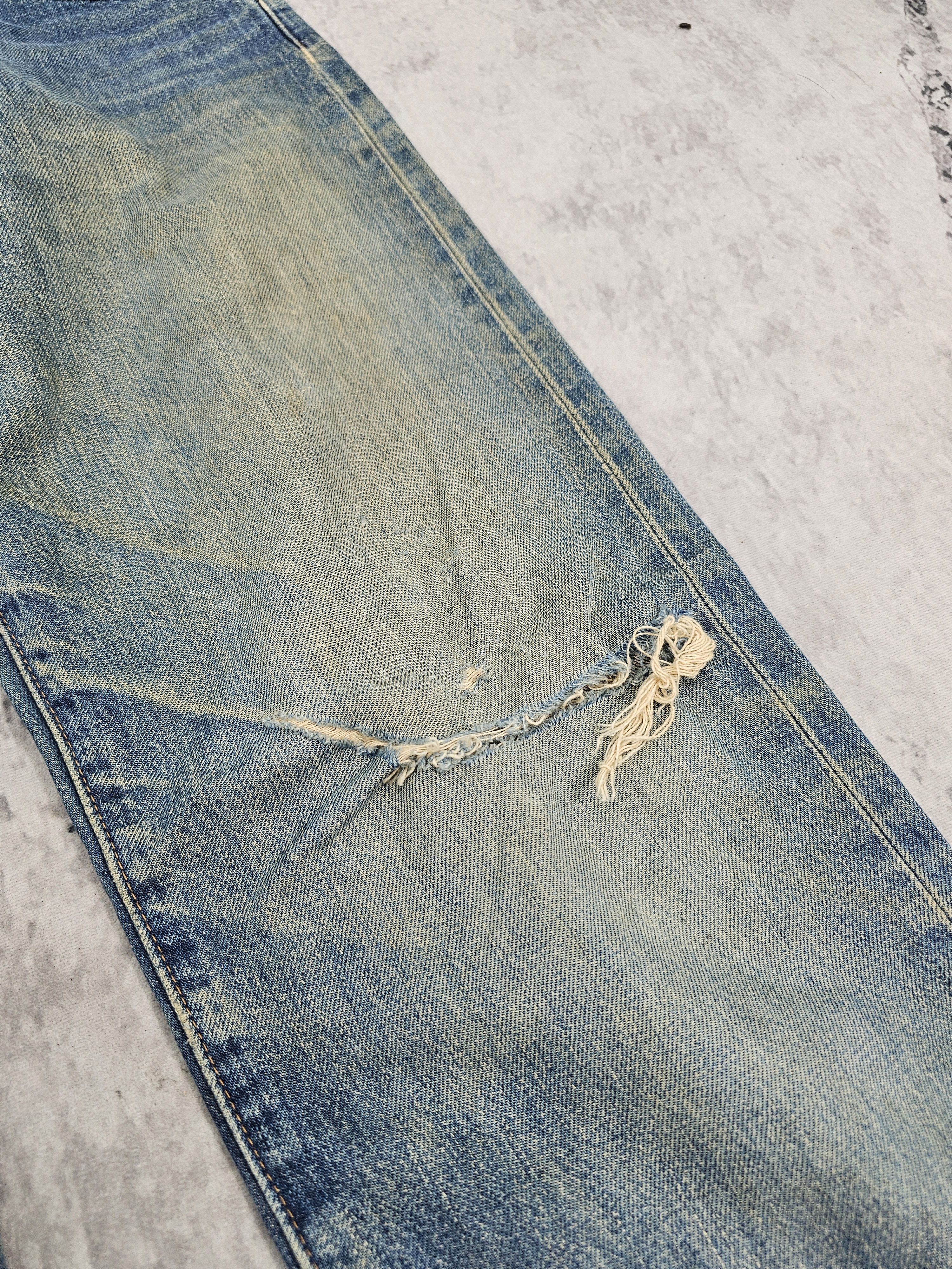Levi's Vtg LEVIS 551 Z Ripped Selvedge Redline Big E Jeans L0452 Size US 30 / EU 46 - 6 Thumbnail