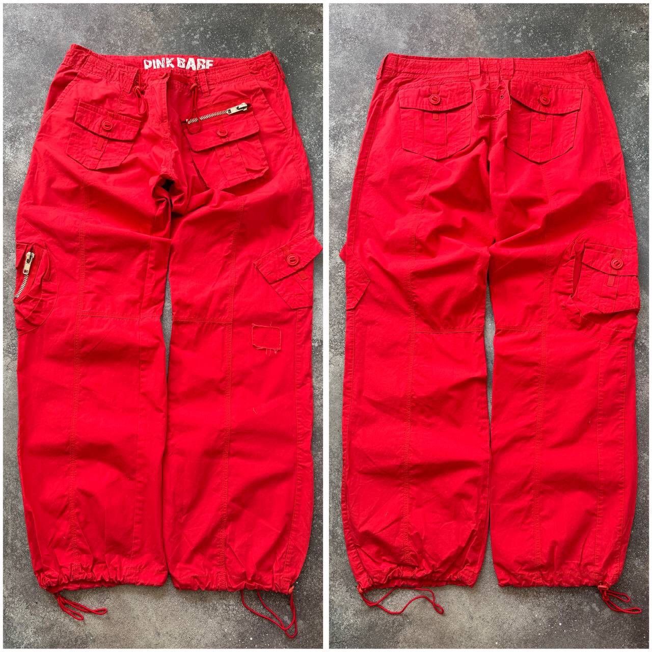 20471120 Japanese Style Vintage Multi pocket Cargo Parachute Pants Size 29" - 3 Thumbnail