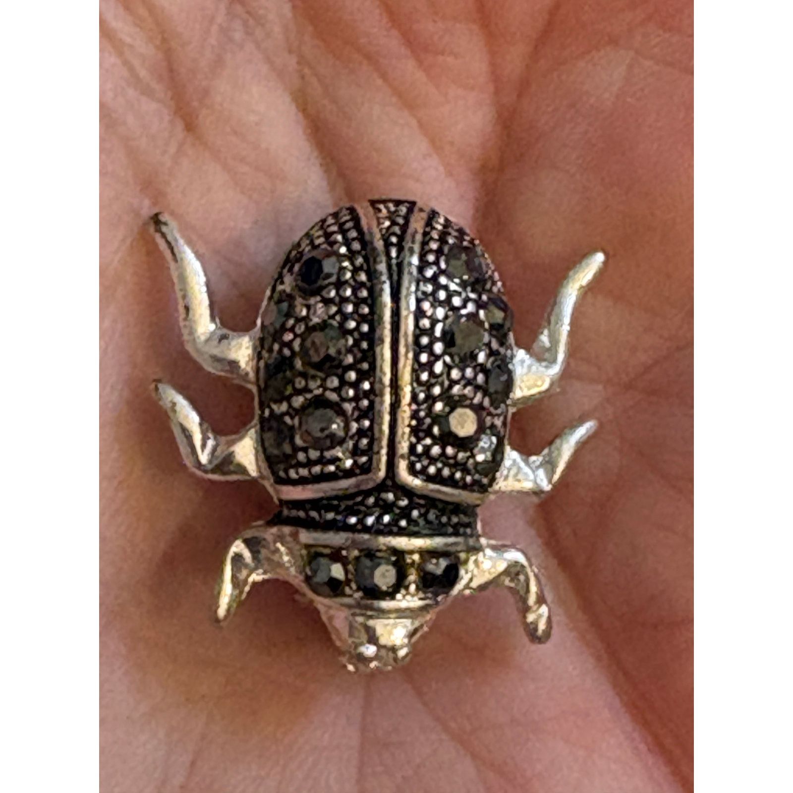 Other Vintage Beetle Bug Brooch Silver Tone Marcasite Style Size ONE SIZE - 1 Thumbnail