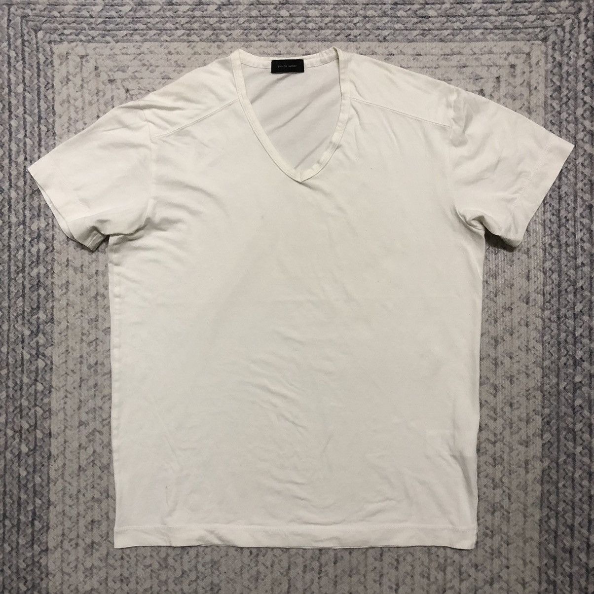 JOSEPH HOMME × Japanese Brand Rare Distressed Joseph Homme White V-Neck Tees Size US S / EU 44-46 / 1 - 1 Thumbnail