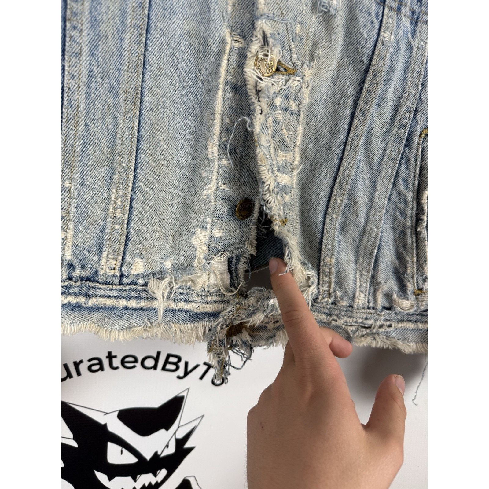 Lee Vintage Lee Denim Jacket 42R Workwear Distressed USA 70s Size US L / EU 52-54 / 3 - 8 Thumbnail