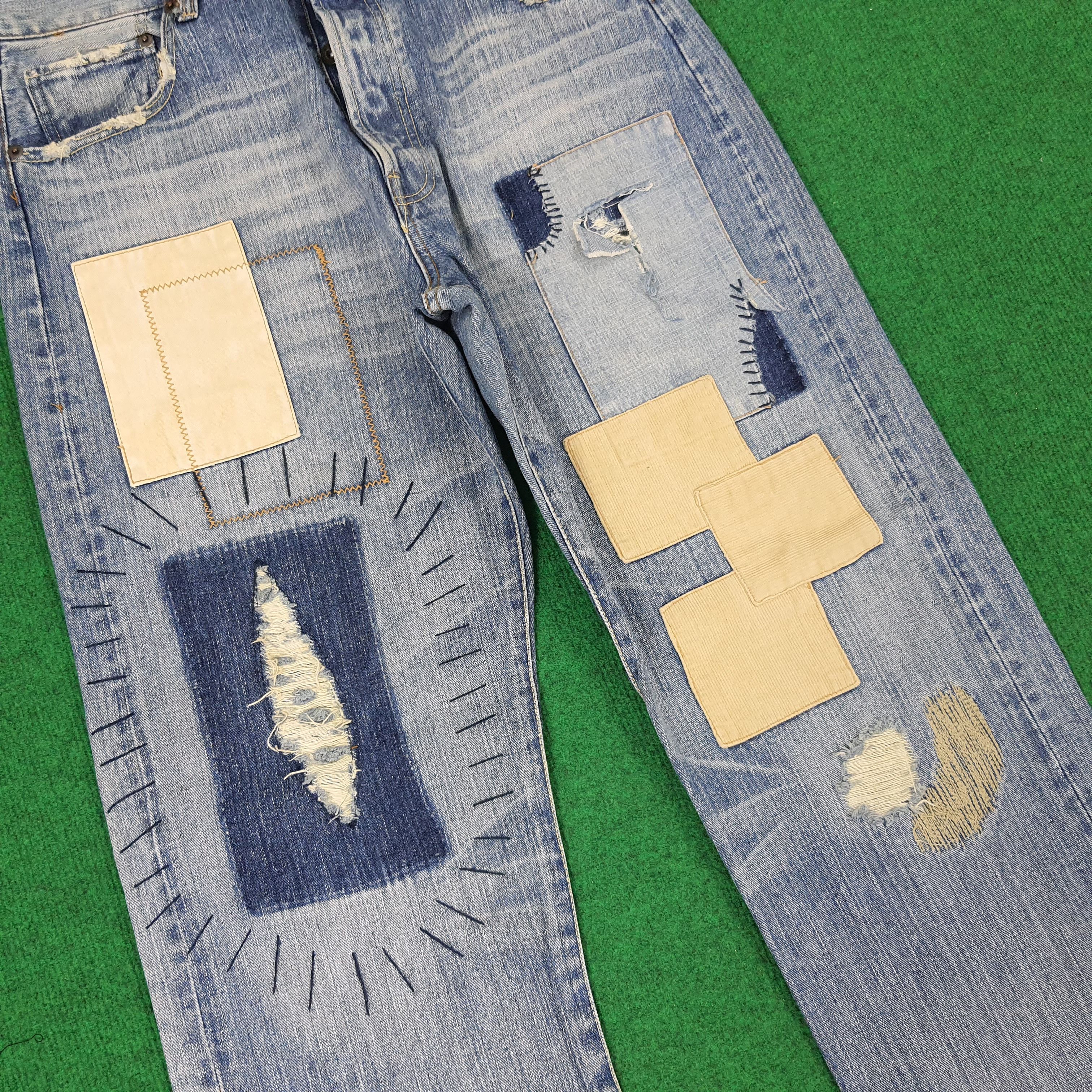 Vintage Vintage Exhibitionist Patchwork Streetwear Design Jeans Size US 32 / EU 48 - 3 Thumbnail