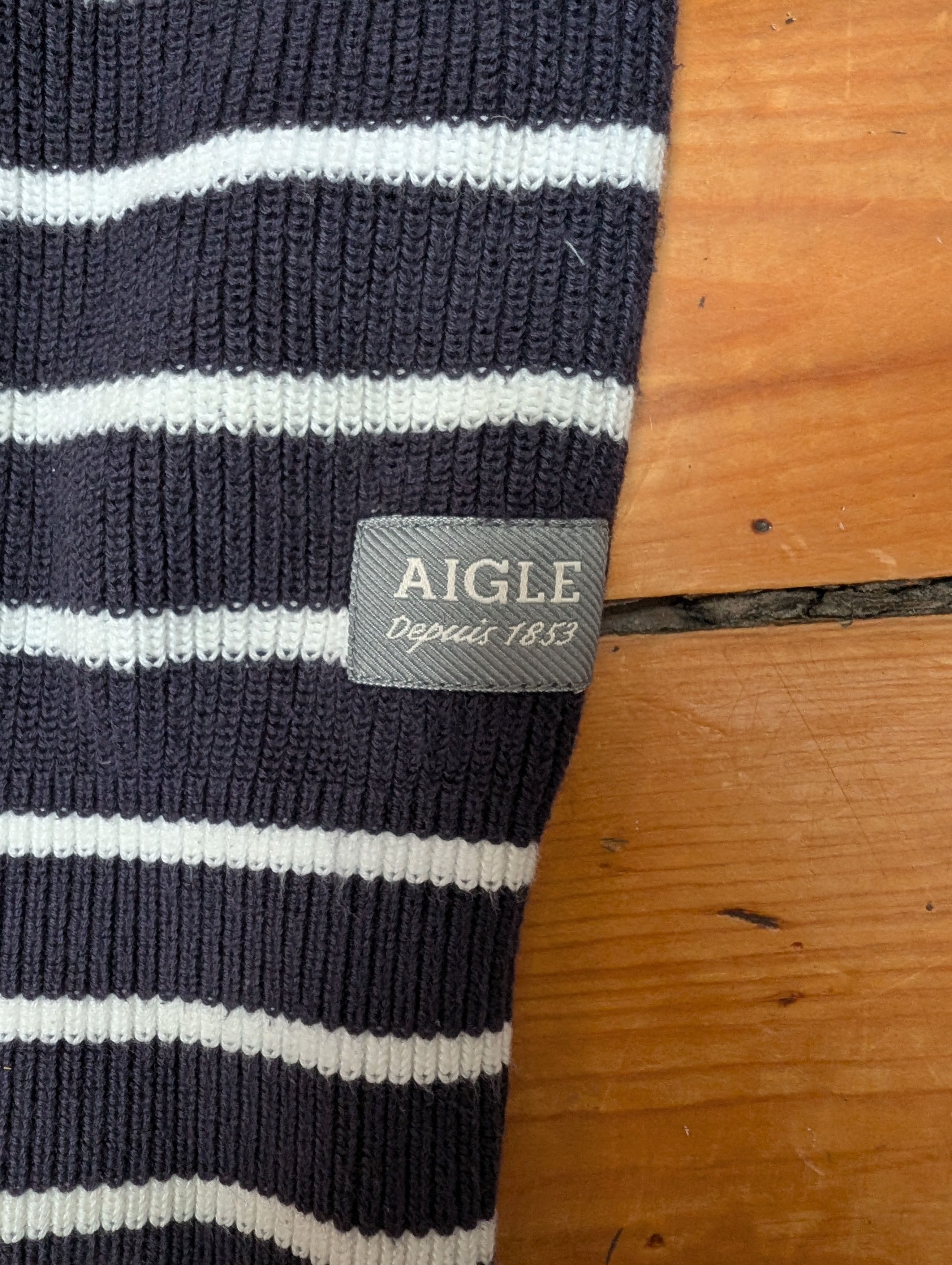 Aigle Aigle Classic Breton Stripe Organic Cotton Sweater Size US L / EU 52-54 / 3 - 5 Thumbnail