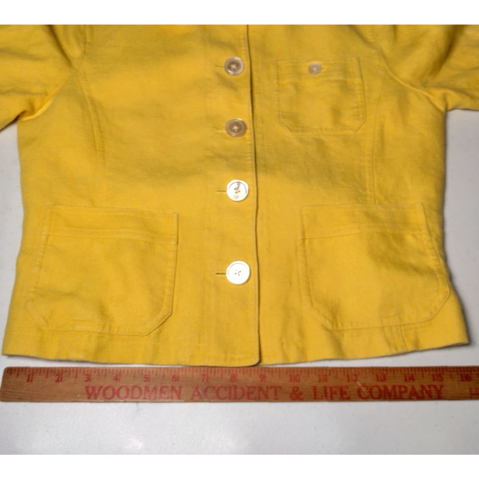 Ralph Lauren VINTAGE Lauren Ralph Lauren Blouse Women Size 6 Yellow Linen Short Sleeve Button Up Business Casual Preppy Size M / US 6-8 / IT 42-44 - 7 Thumbnail
