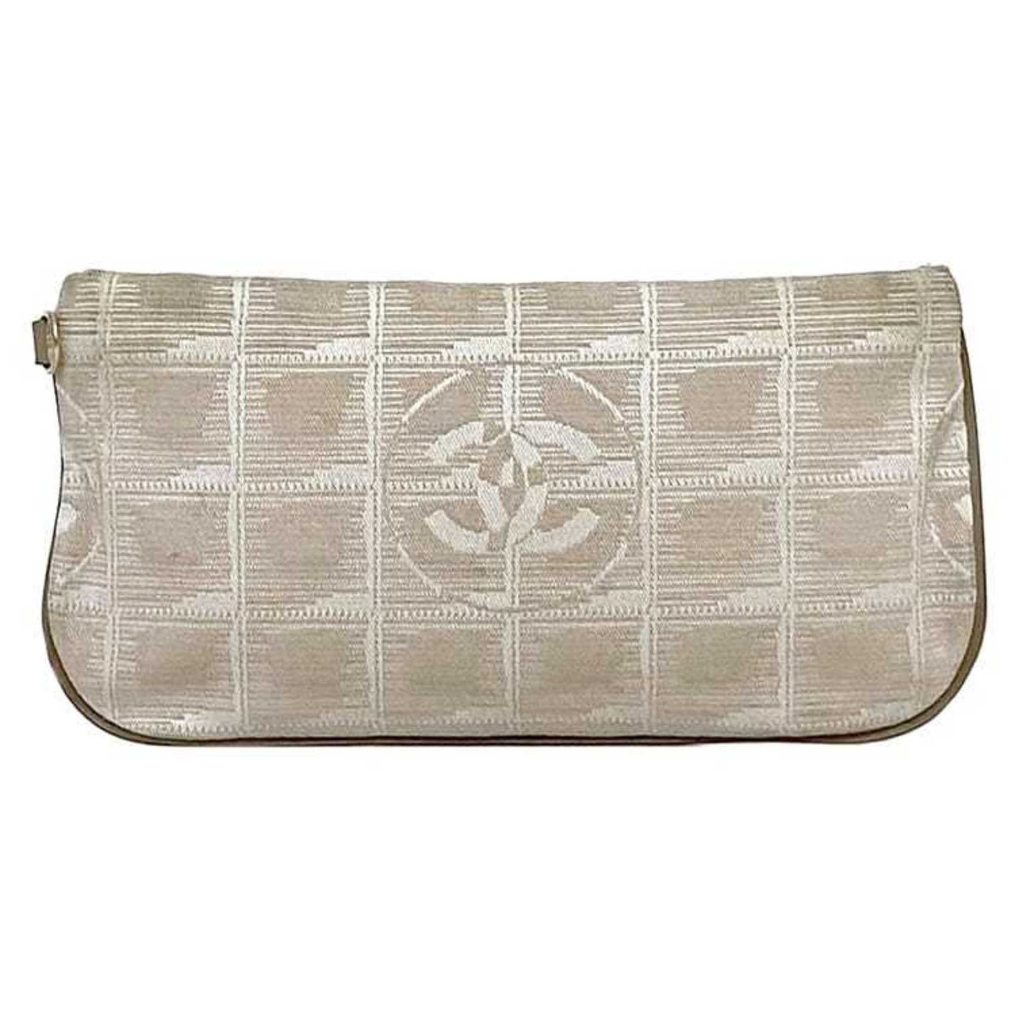 Chanel Chanel Pouch ec-22567 Beige New Travel Line Nylon Leather 9068273 CHANEL Coco Mark Women's Case Mini Size ONE SIZE - 1 Thumbnail