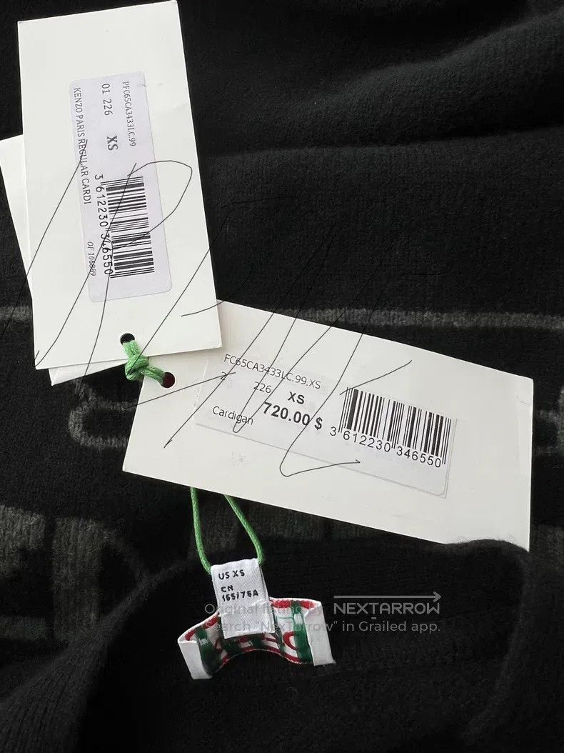 Kenzo Kenzo Haitang Flower Open Cardigan, Black V-Neck, Small Fl Size US XS / EU 42 / 0 - 8 Thumbnail