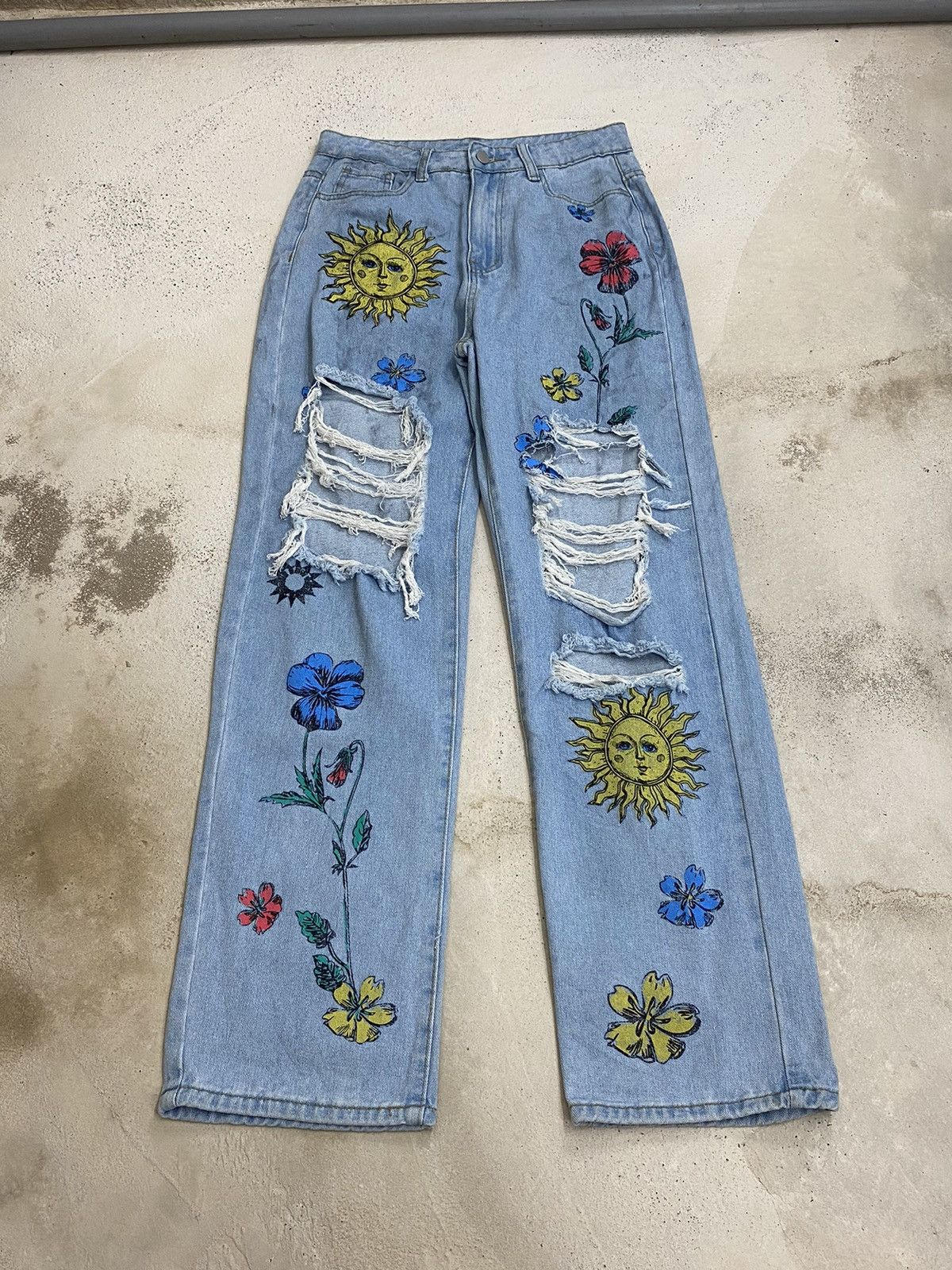 Beauty Beast × Japanese Brand × Le Grande Bleu (L.G.B.) Unisex Sunshine and Flower Floral Printed High Waist Size US 28 / EU 44 - 3 Thumbnail