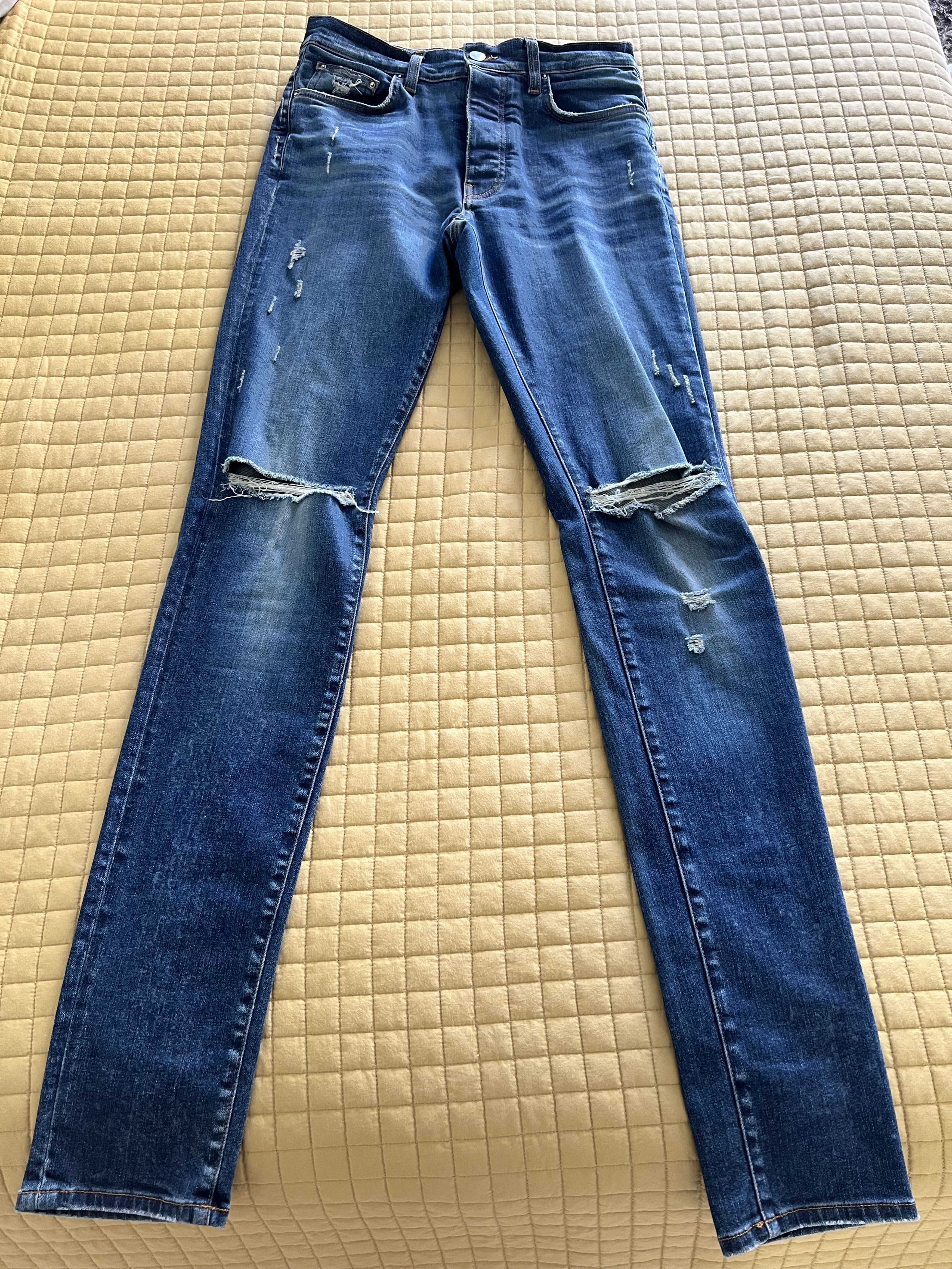 Amiri Amiri MX1 Jeans Deep Classic Indigo Black Patch Size 30