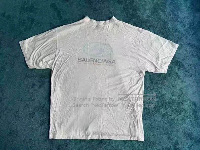 Other Balenciaga White Wave Blurred Short Sleeve Size US L / EU 52-54 / 3 - 2 Thumbnail