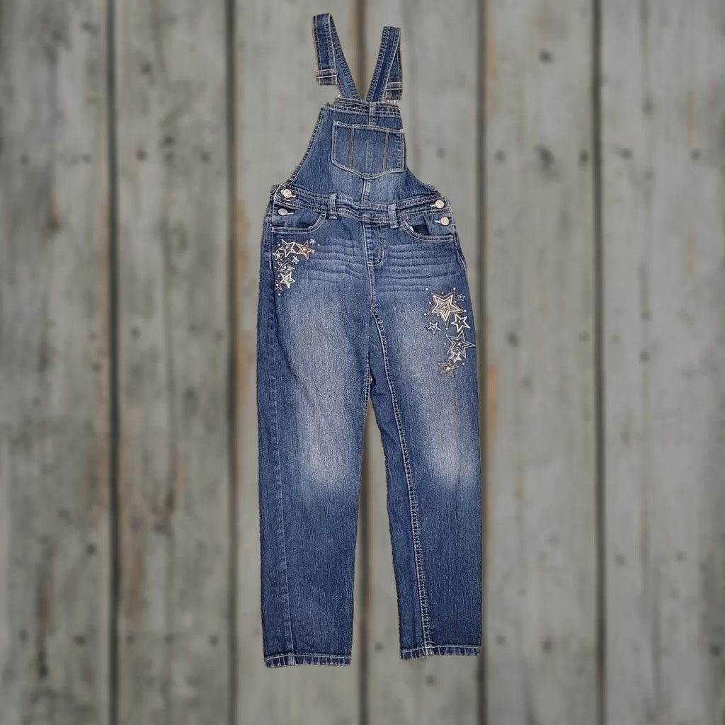 Jordache VINTAGE 90S JORDACHE Jean Bib Overalls Carpenter Denim Blue Size Medium 7/8 VTG Size 32" / US 10 / IT 46 - 1 Thumbnail