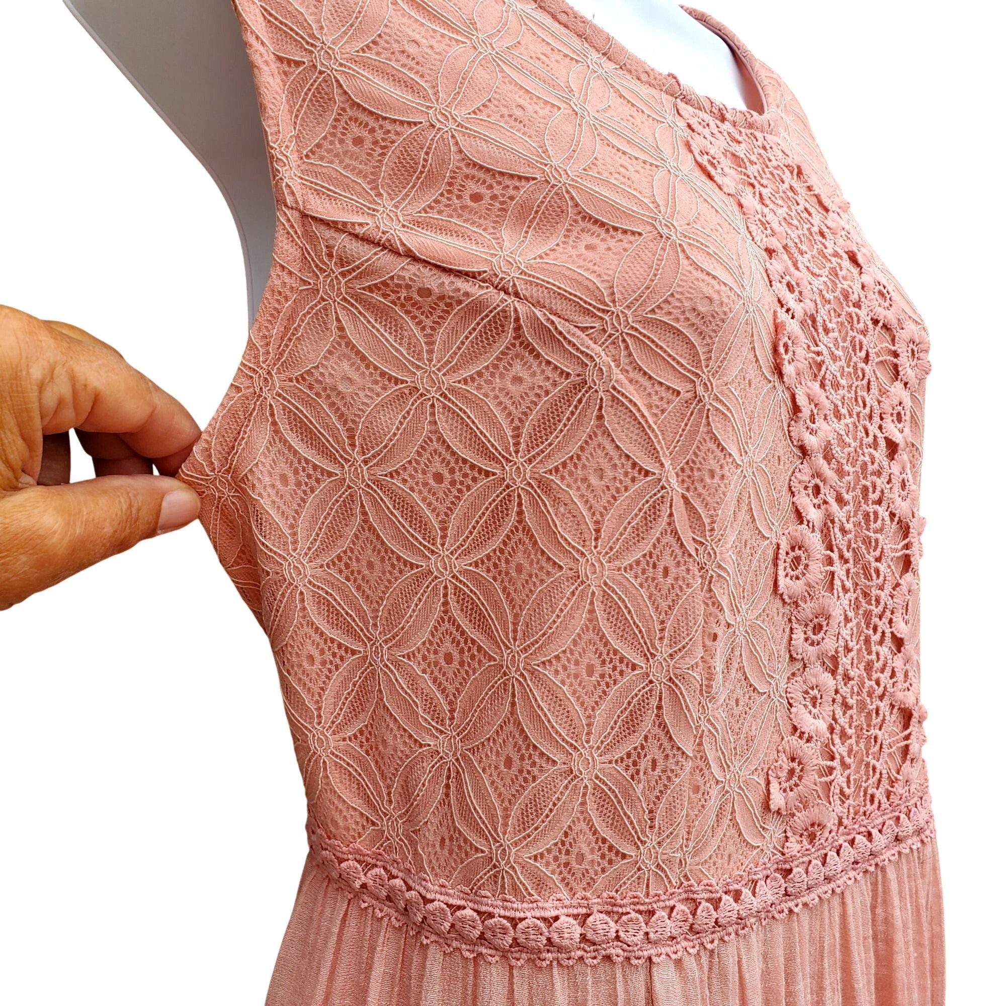 Avenue Avenue Blush Pink Lace Applique Maxi Dress Plus Size 18/20 S Size XXL / US 16-18 / IT 52-54 - 11 Thumbnail