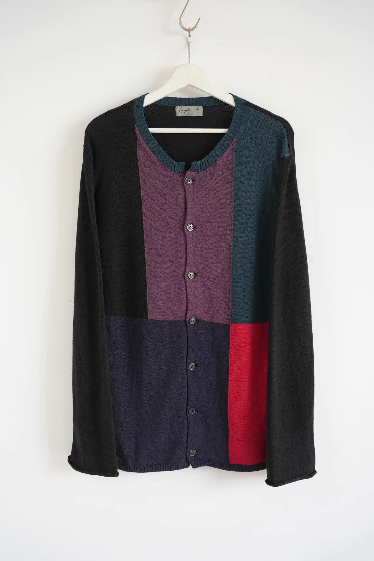 Yohji Yamamoto Yohji Yamamoto 11ss Color Block Knit Cardigan K4 Size US L / EU 52-54 / 3 - 1 Thumbnail