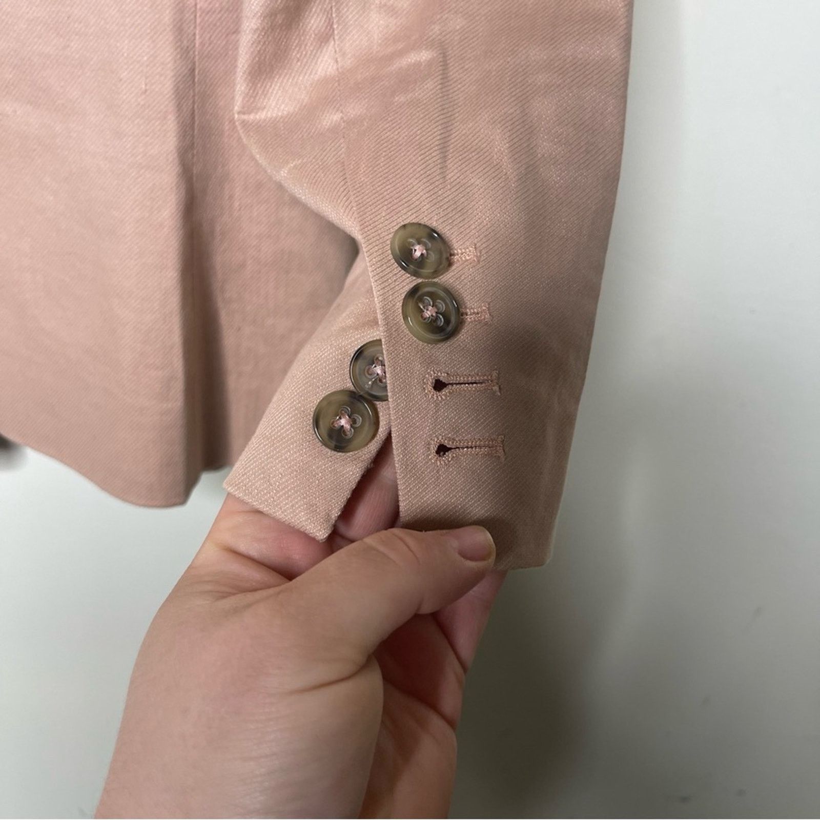 Helmut Lang Helmut Lang blush pink v neck one button blazer cotton sz 0 Size XS / US 0-2 / IT 36-38 - 6 Thumbnail