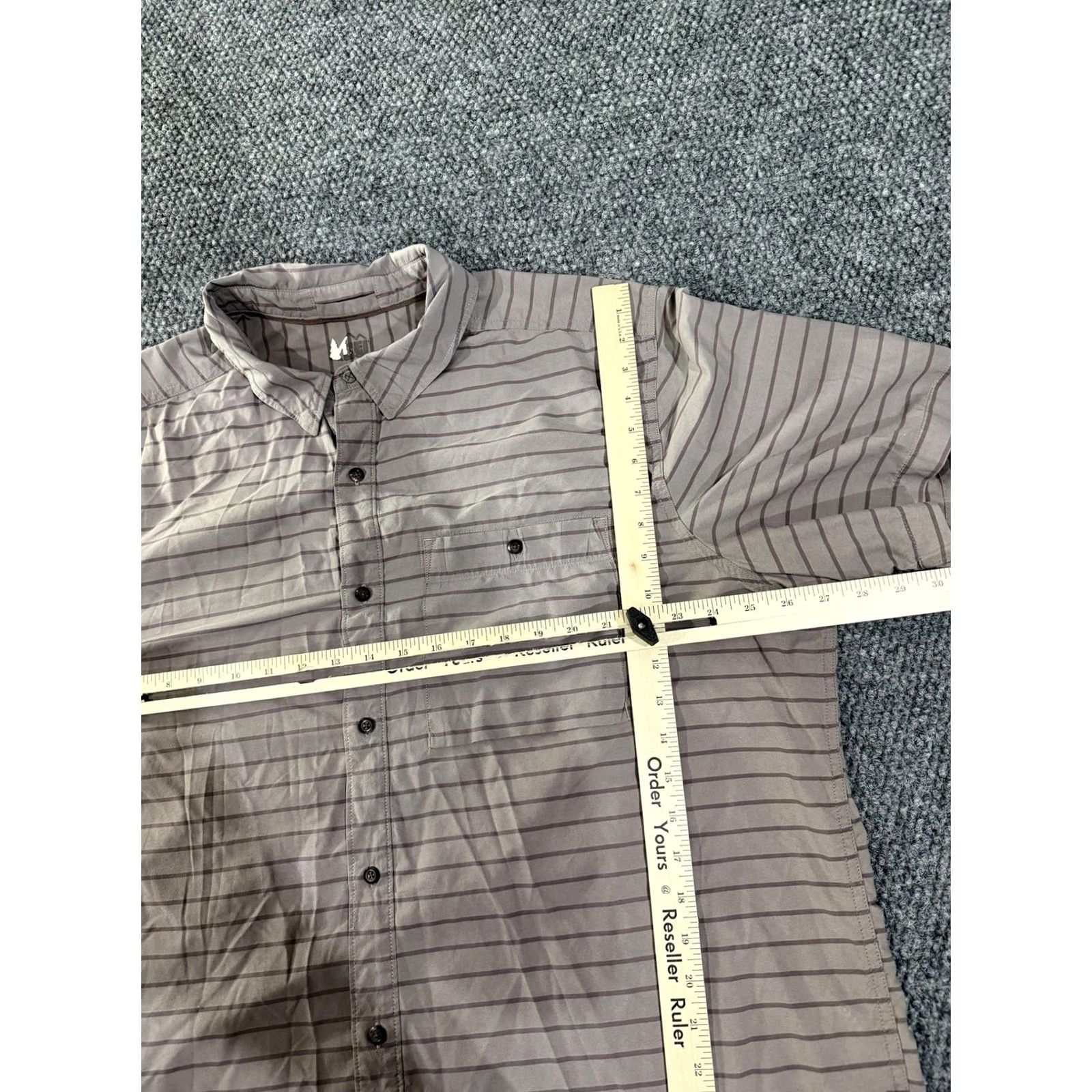 Vintage REI Co-op Shirt Mens XL Beige Stripe Short Sleeve Button Up Stretch Casual Size US XL / EU 56 / 4 - 4 Thumbnail