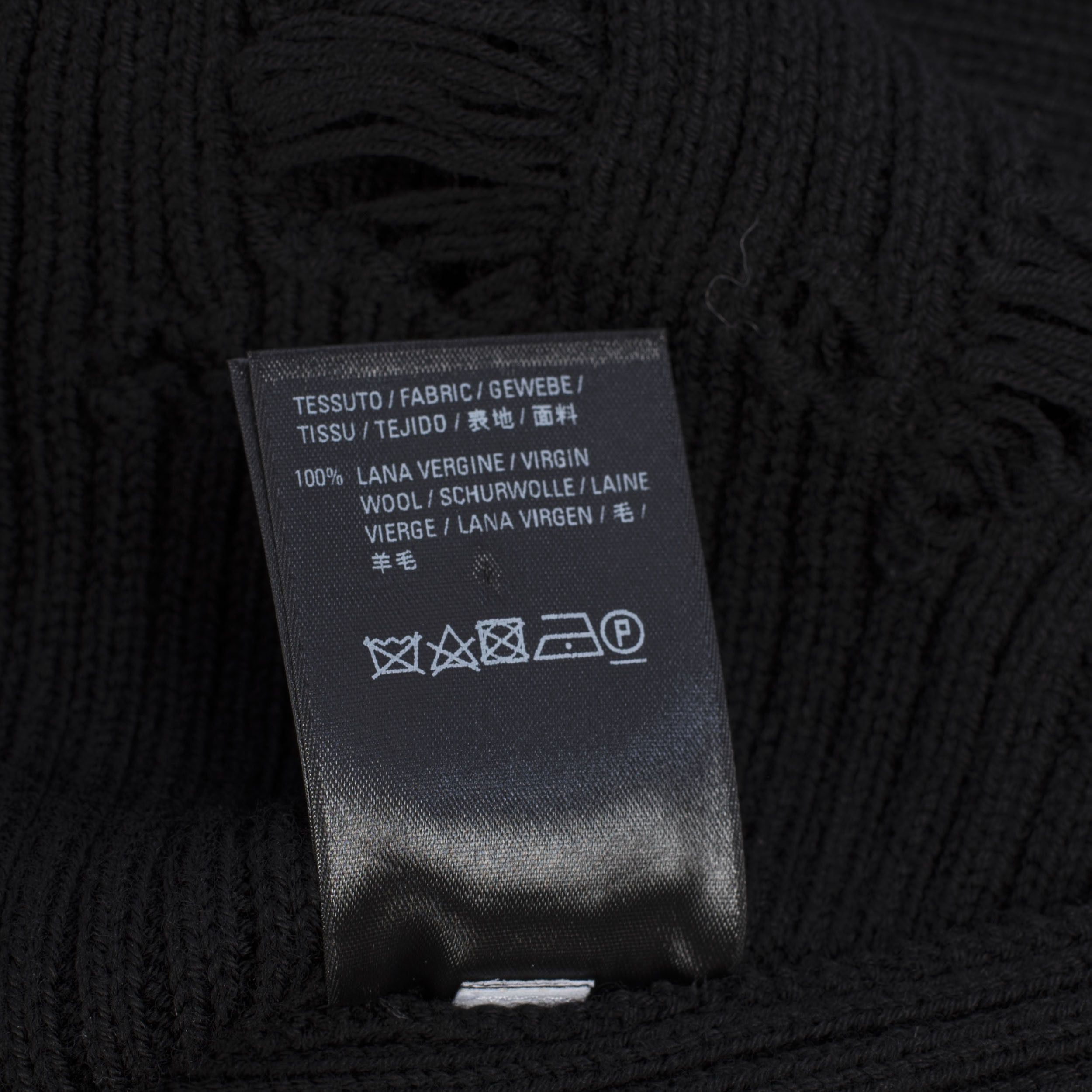 Balenciaga Distressed Long Sleeve Turtleneck Top In Black Rib Knit Size S / US 4 / IT 40 - 12 Thumbnail