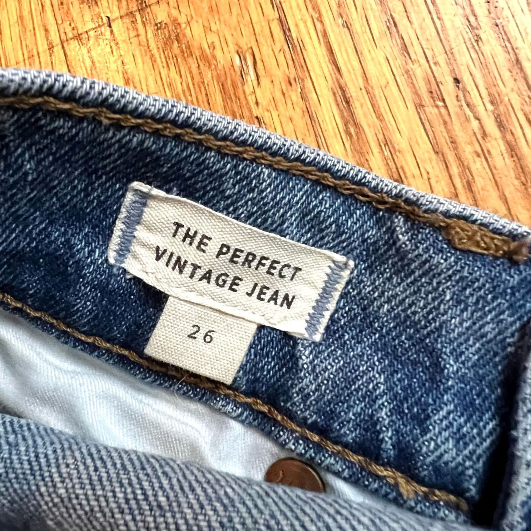 Madewell VINTAGE Madewell Jeans Womens 26 Perfect Ankle Blue Denim High Rise Raw Hem Womens Jeans 26 Blue Jeans Size 26" / US 2 / IT 38 - 6 Thumbnail