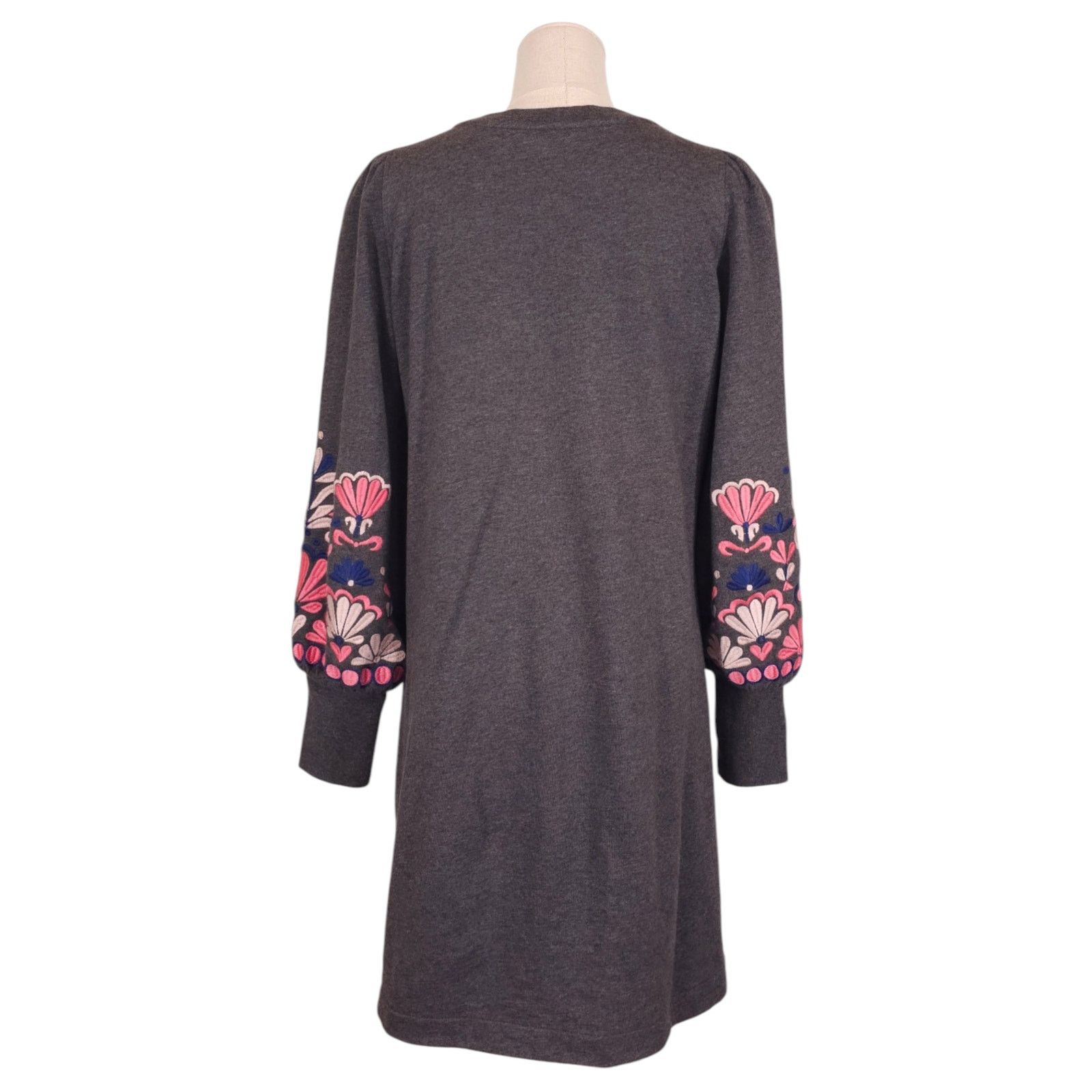 Boden Boden Ramona Embroidered Sweatshirt Dress Gray Sz 6 Size M / US 6-8 / IT 42-44 - 3 Thumbnail