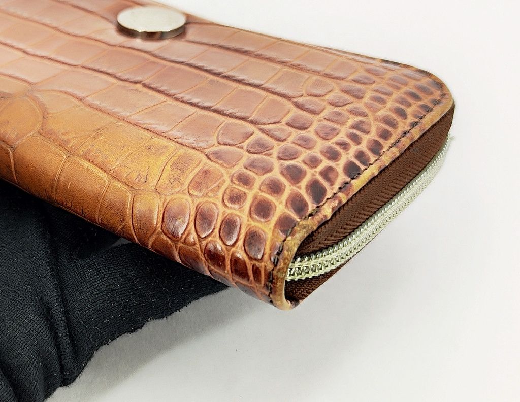Orobianco OROBIANCO crocs texture leather zipper wallet Size ONE SIZE - 8 Thumbnail
