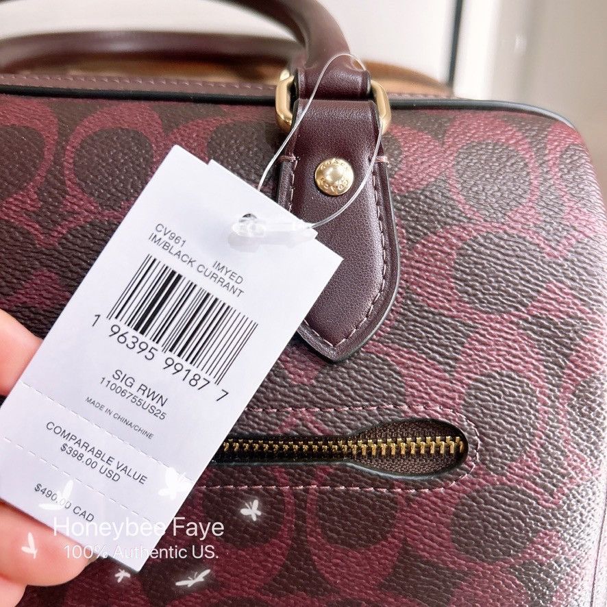 Coach NWT Coach Rowan Satchel Bag In Signature Canvas CV961 Size ONE SIZE - 3 Thumbnail