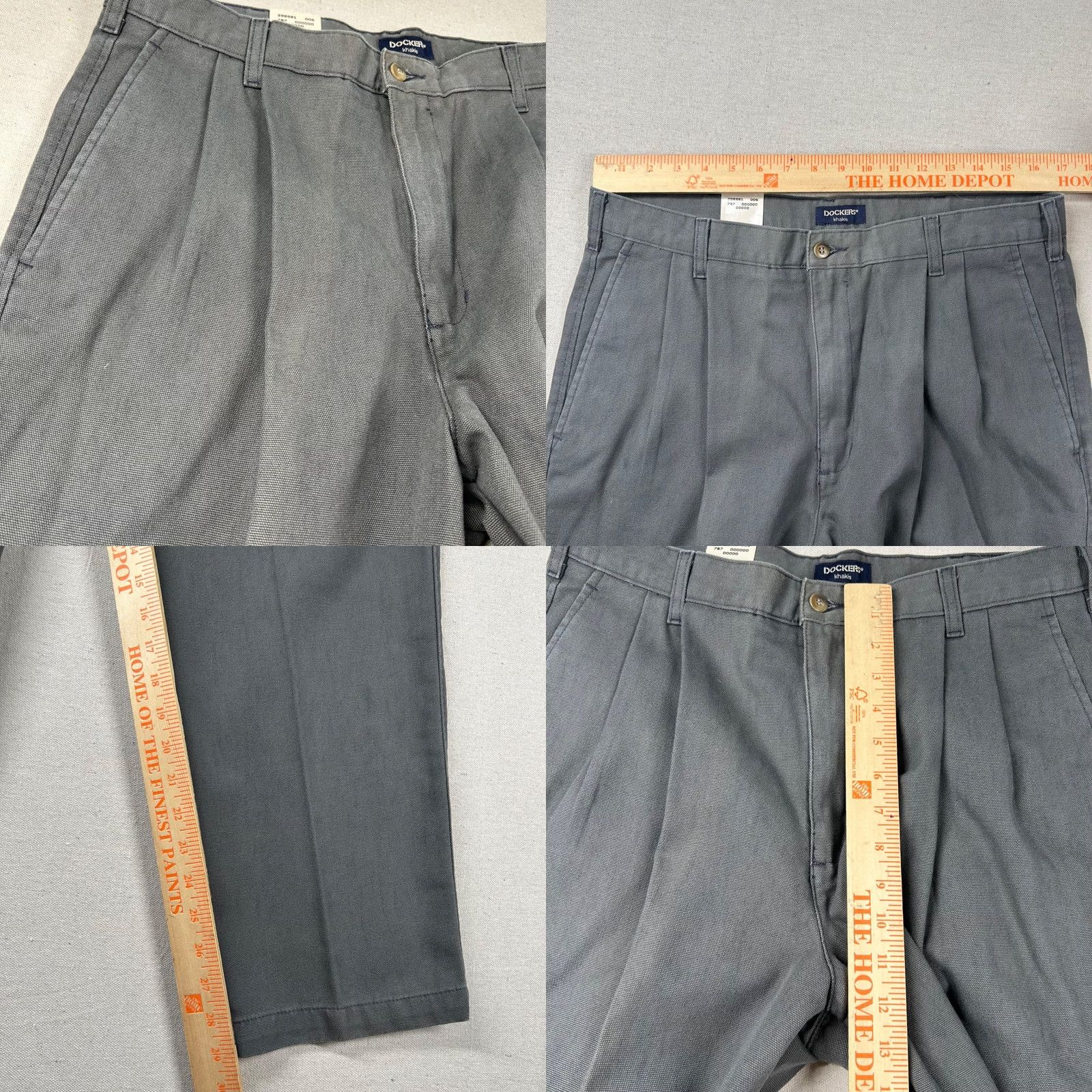 Dockers VINTAGE Dockers Pants Mens 36x29 Pleated High Rise 90s Khakis Classic Fit Gray Cotton Canvas Size US 36 / EU 52 - 9 Thumbnail