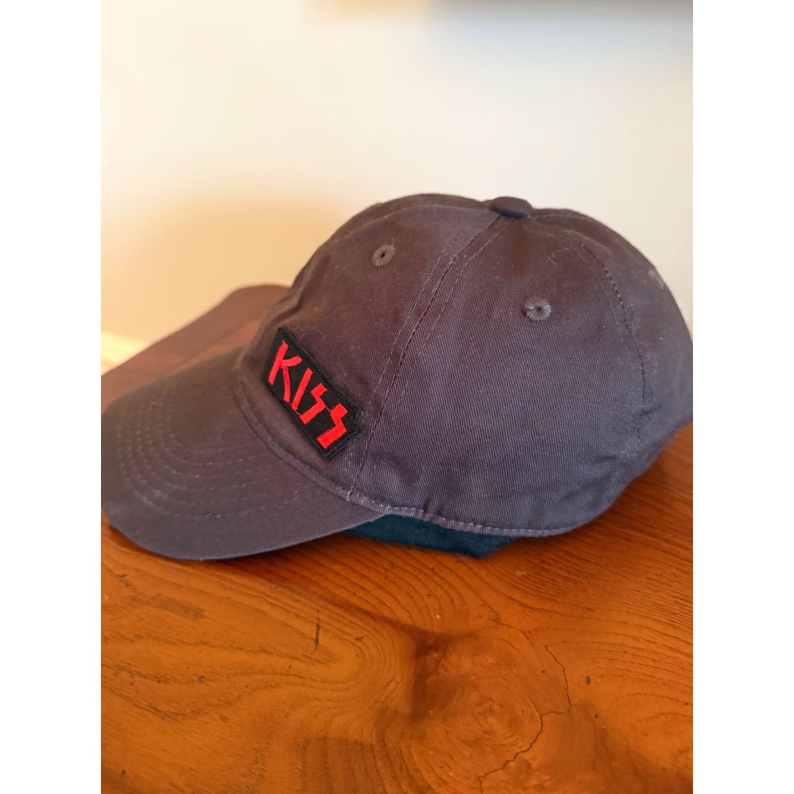 Logo 7 KISS Music Band Logo Patch Adjustable Baseball Cap Grey Hat Mens Carded One Size Black Color Accent Size ONE SIZE - 2 Thumbnail