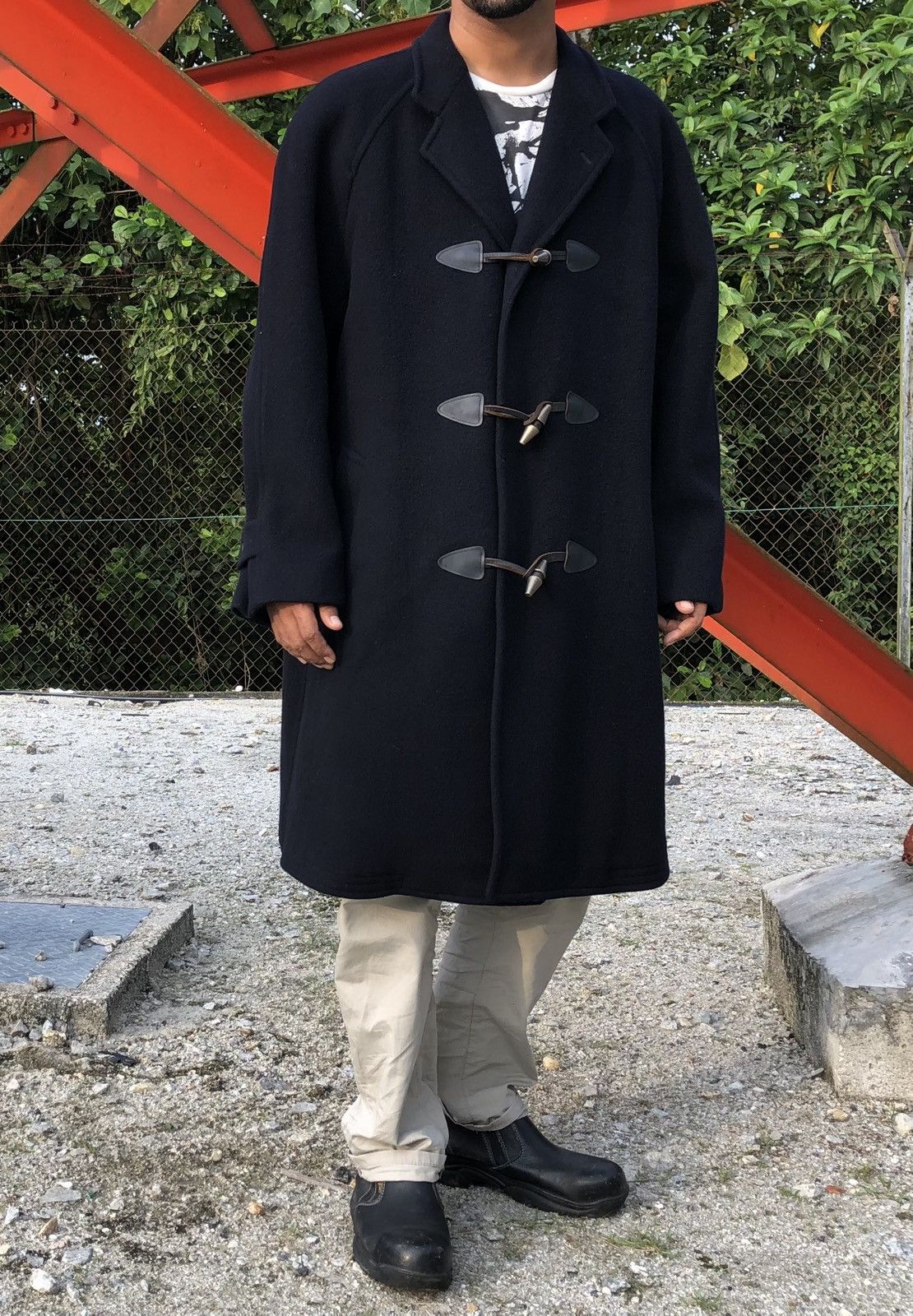 Vintage Comme des Garcons Wool Duffle Navy Blue Coat
