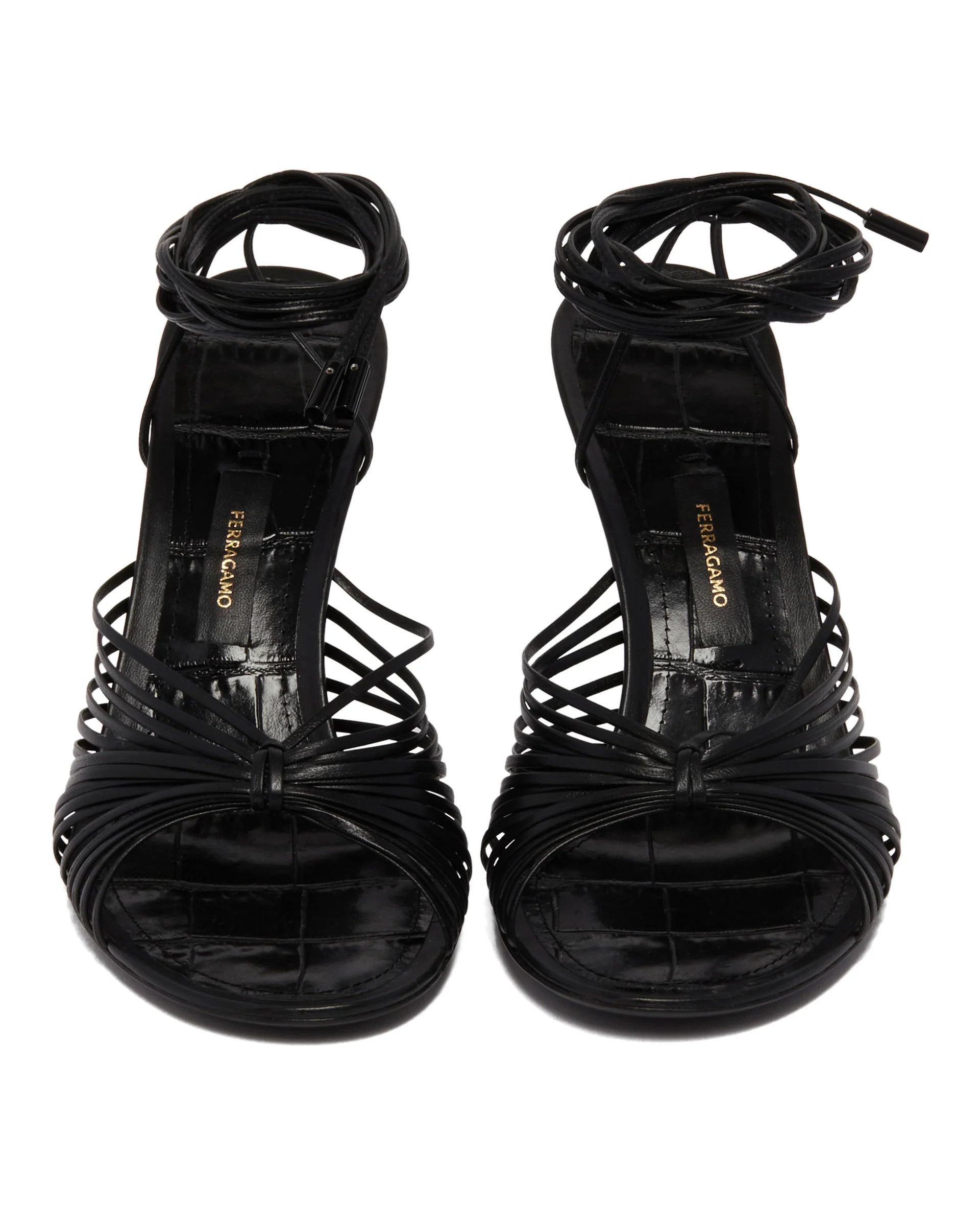 Salvatore Ferragamo o1s1rm0924 Cage Heel Sandal in Black Size US 6.5 / IT 36.5 - 3 Thumbnail