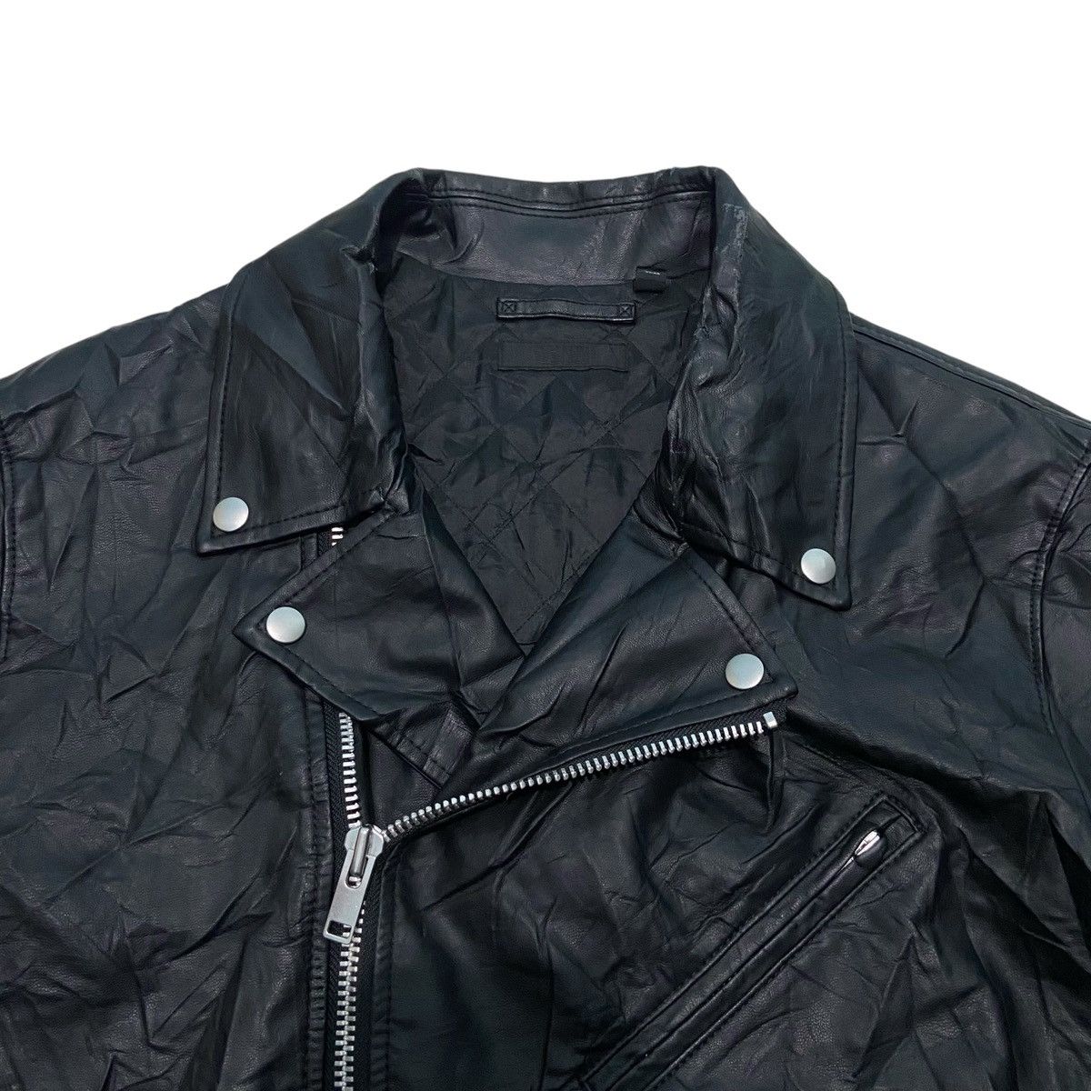 Christophe Lemaire × Japanese Brand UNIQLO Biker Leather Jacket Size US XL / EU 56 / 4 - 3 Thumbnail