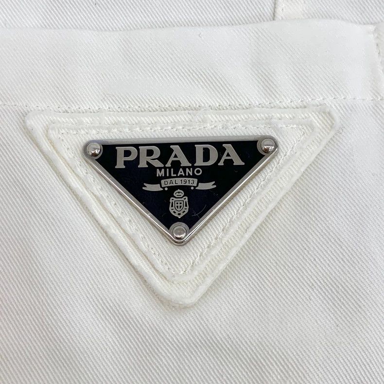 Prada Prada 23 white triangle label cotton lapel single-breasted Size US XXS / EU 40 - 5 Thumbnail