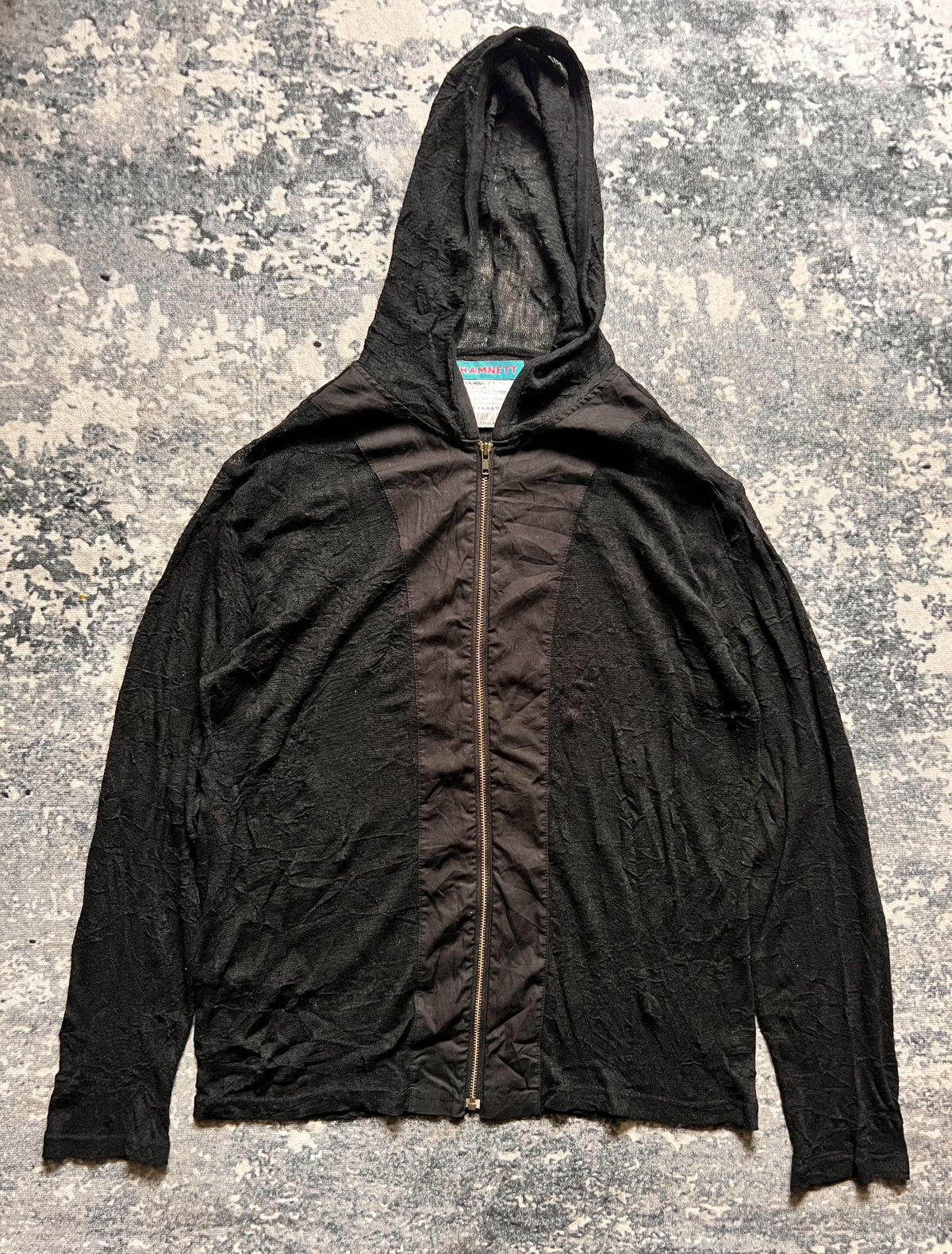 Katharine Hamnett London Katherine Hamnett Sheer Black Hoodie Size US M / EU 48-50 / 2 - 2 Thumbnail